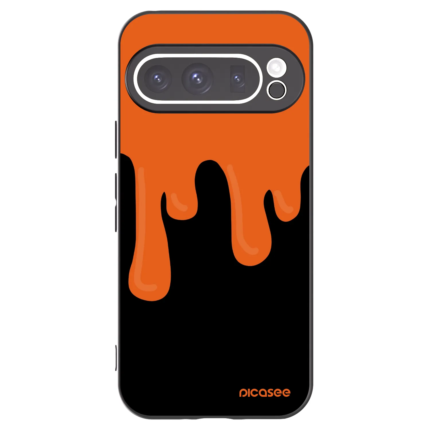 Picasee Μαύρη θήκη σιλικόνης για Google Pixel 9 Pro - Orange spooky