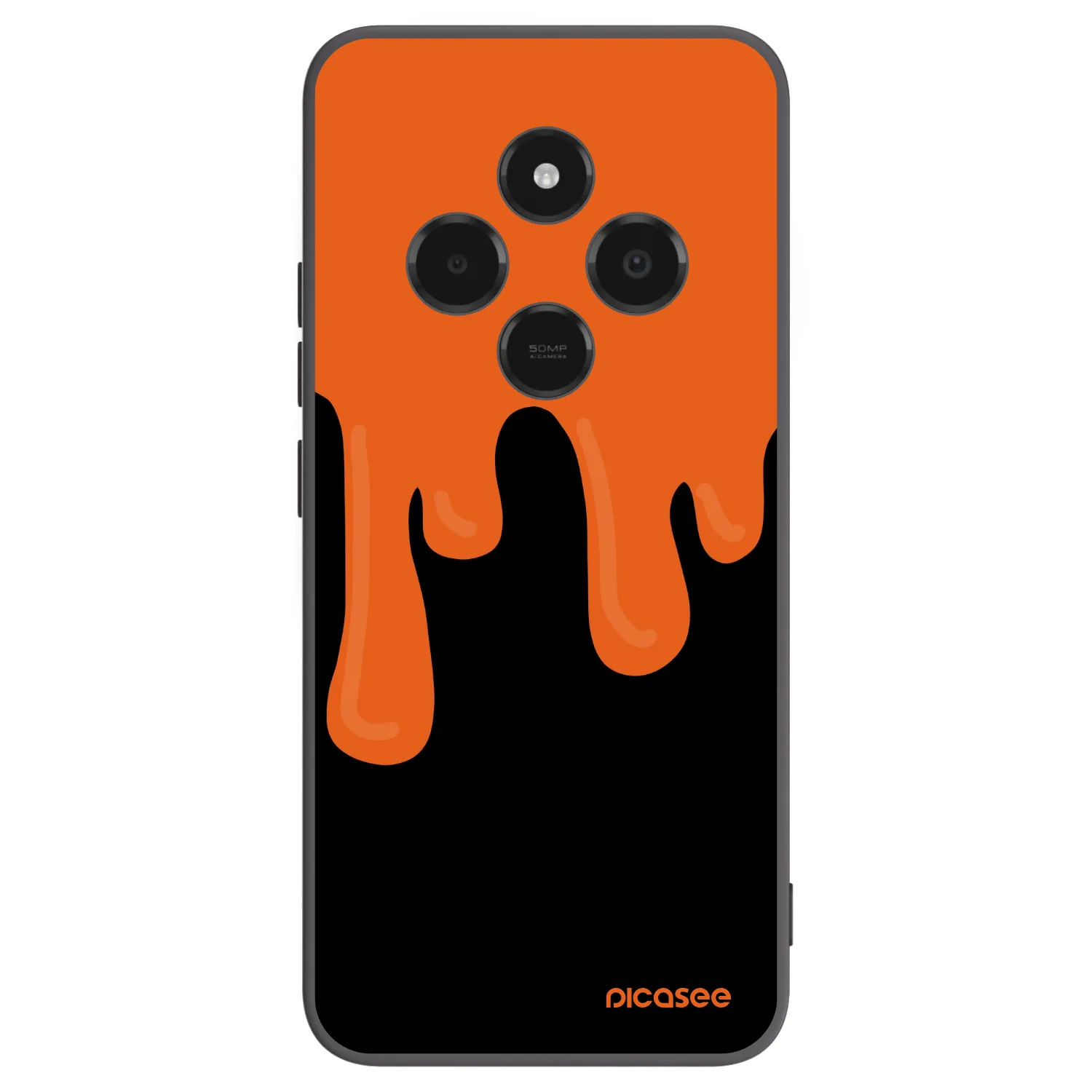 Picasee Μαύρη θήκη σιλικόνης για Xiaomi Poco C75 - Orange spooky