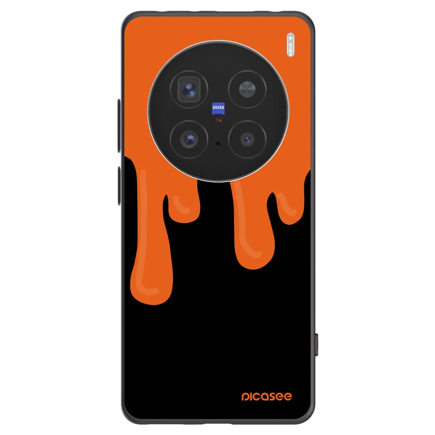 Picasee Μαύρη θήκη σιλικόνης για Vivo X200 Pro - Orange spooky