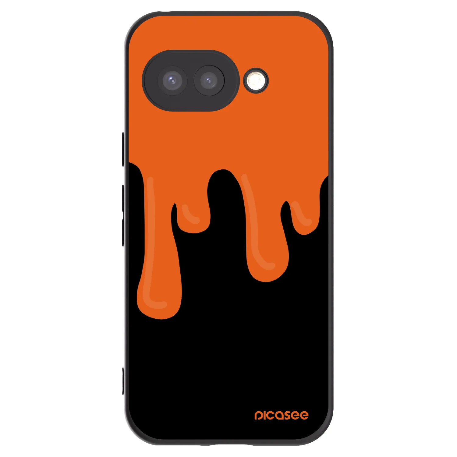 Picasee Μαύρη θήκη σιλικόνης για Google Pixel 9a - Orange spooky