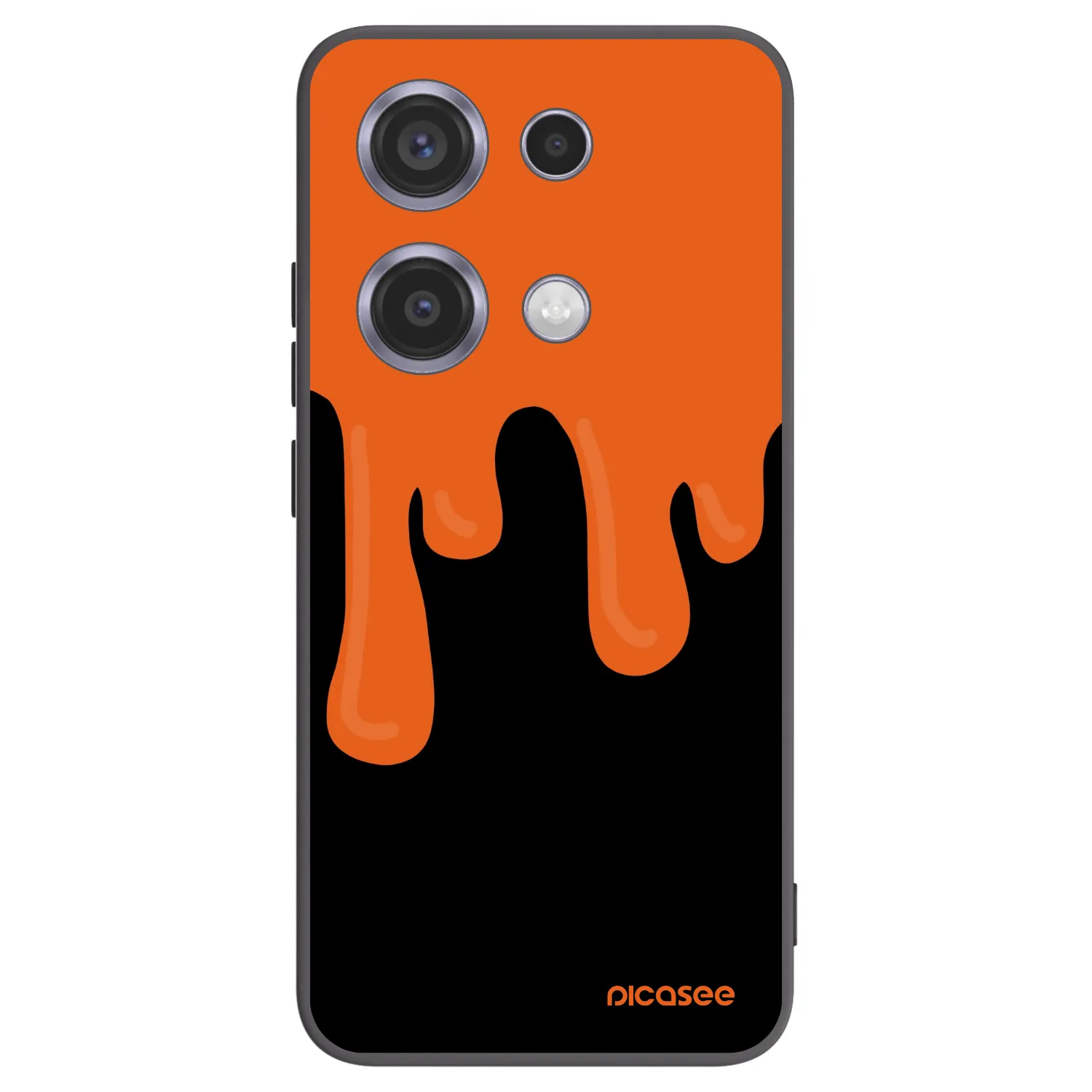 Picasee Μαύρη θήκη σιλικόνης για Xiaomi Redmi Note 14S - Orange spooky