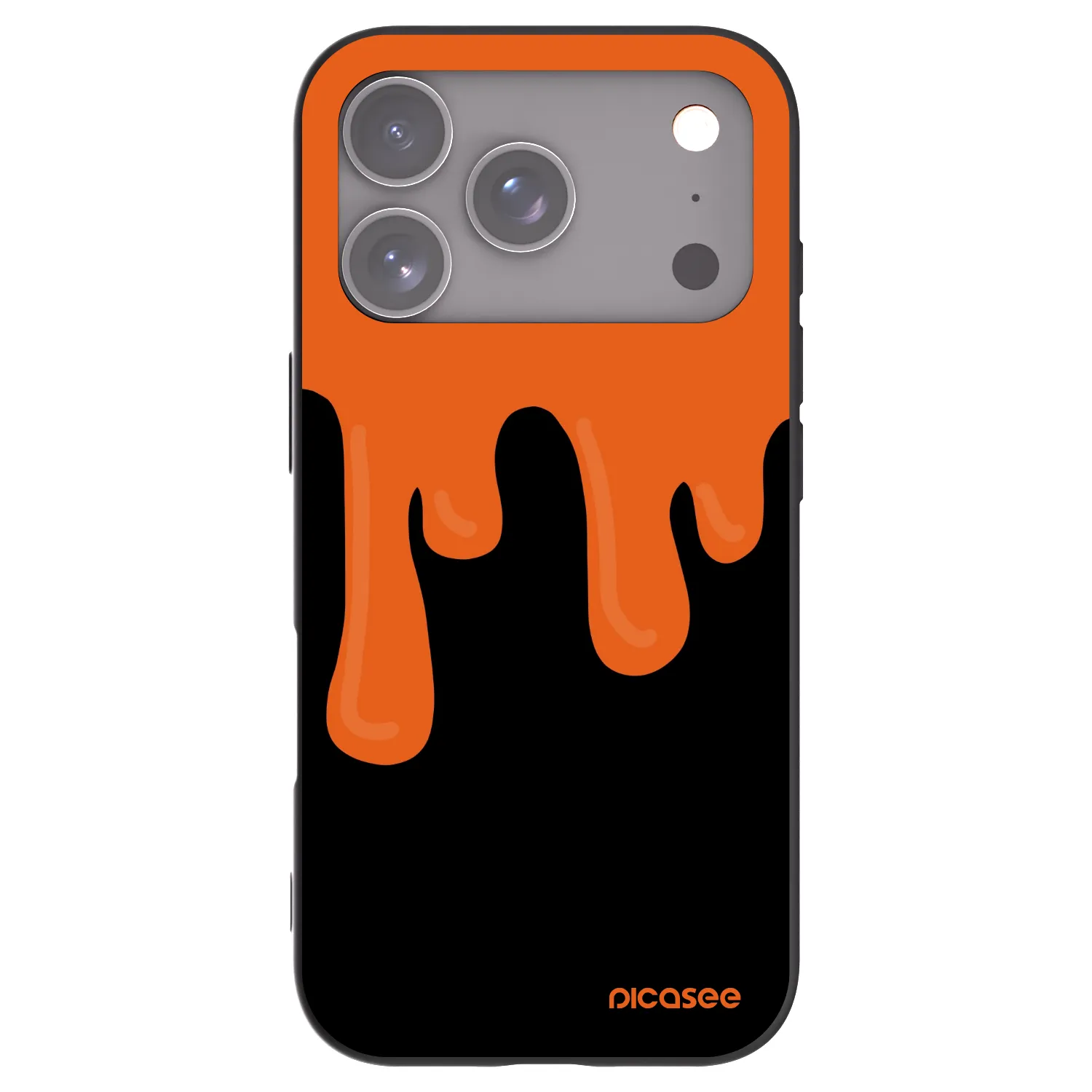 Picasee Μαύρη θήκη σιλικόνης για Apple iPhone 17 Pro - Orange spooky