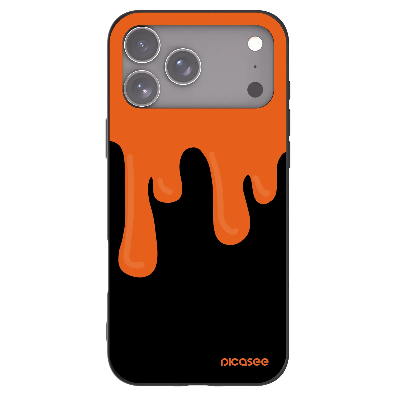 Picasee Μαύρη θήκη σιλικόνης για Apple iPhone 17 Pro Max - Orange spooky