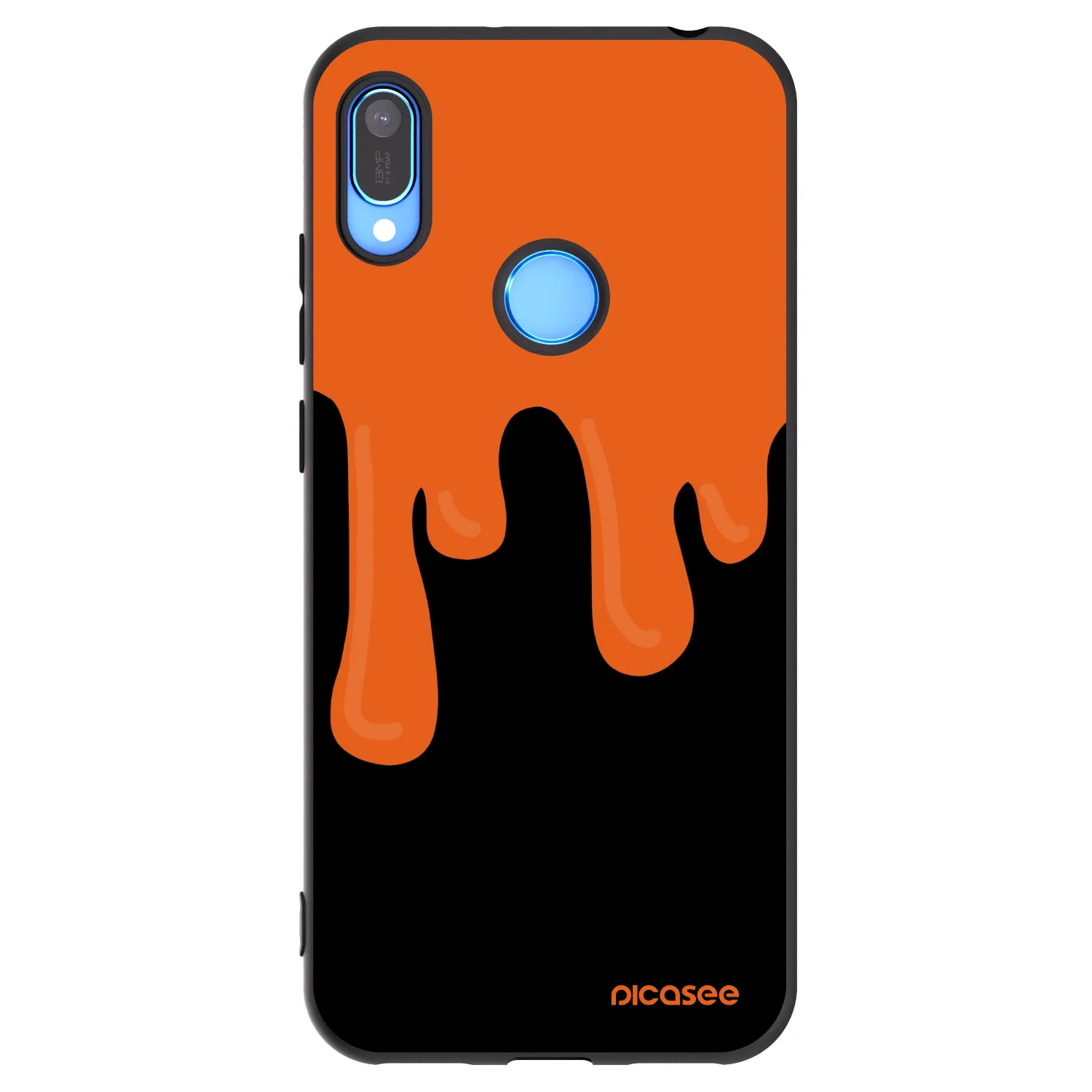 Picasee Μαύρη θήκη σιλικόνης για Huawei Y6 2019 - Orange spooky