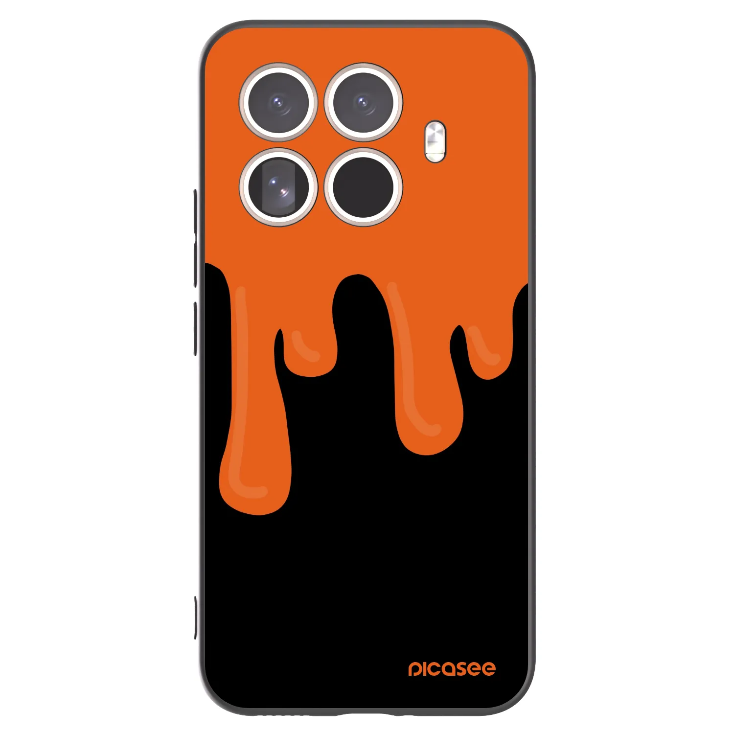 Picasee Μαύρη θήκη σιλικόνης για Xiaomi 15T Pro - Orange spooky