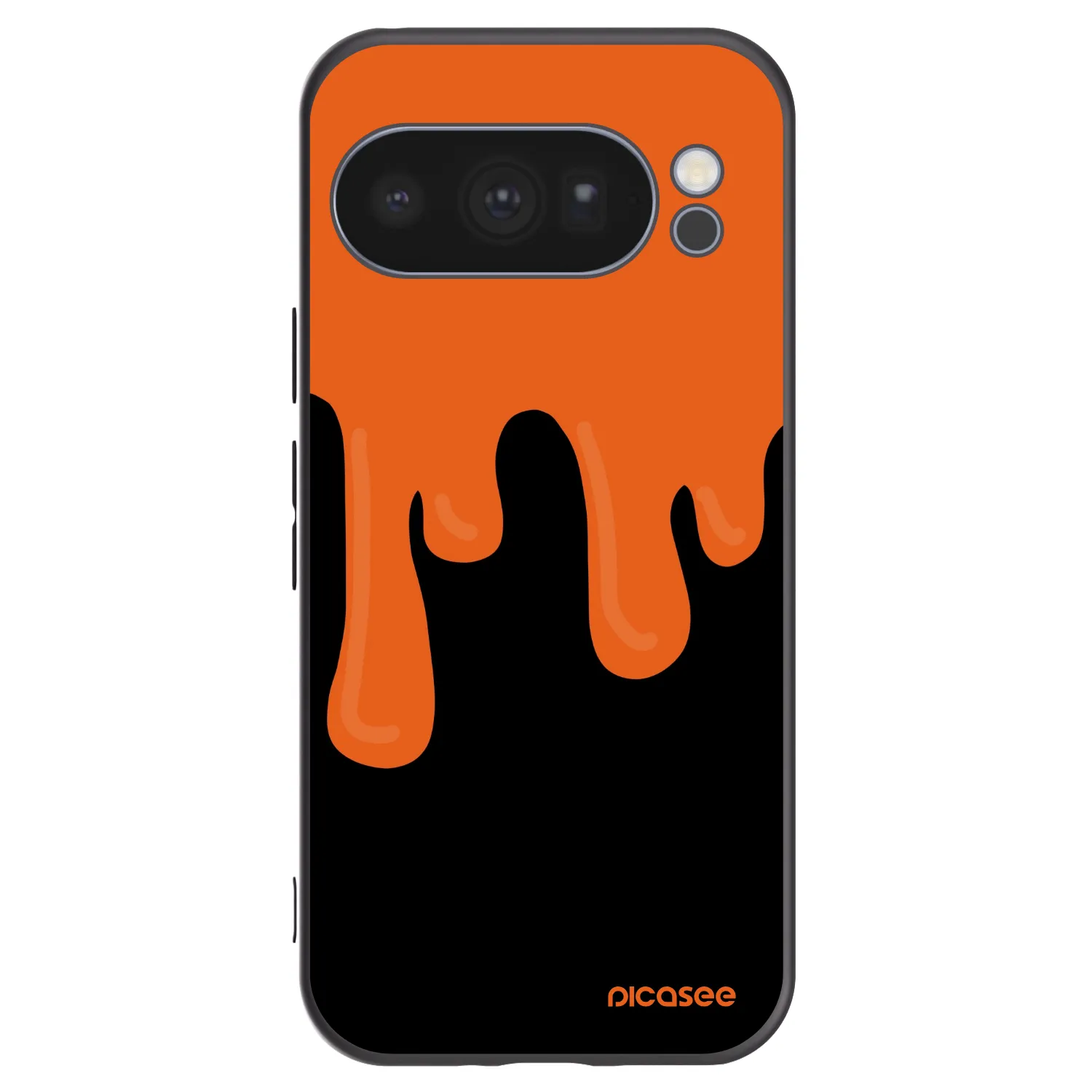Picasee Μαύρη θήκη σιλικόνης για Google Pixel 10 Pro - Orange spooky