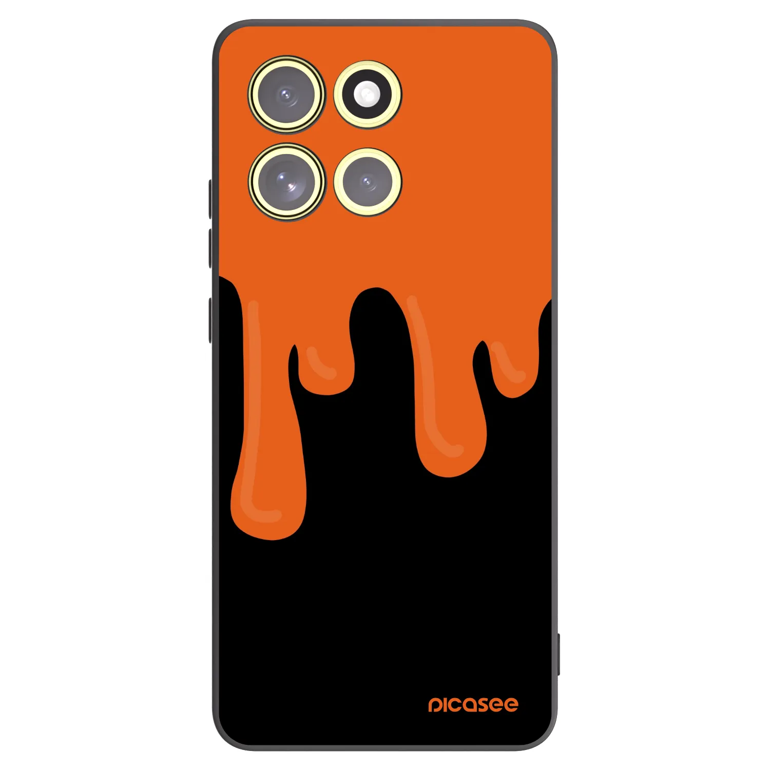 Picasee Μαύρη θήκη σιλικόνης για Motorola Moto G86 Power 5G - Orange spooky