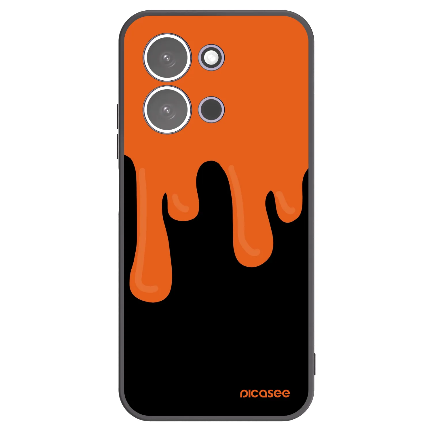 Picasee Μαύρη θήκη σιλικόνης για Xiaomi Redmi 15C 5G - Orange spooky