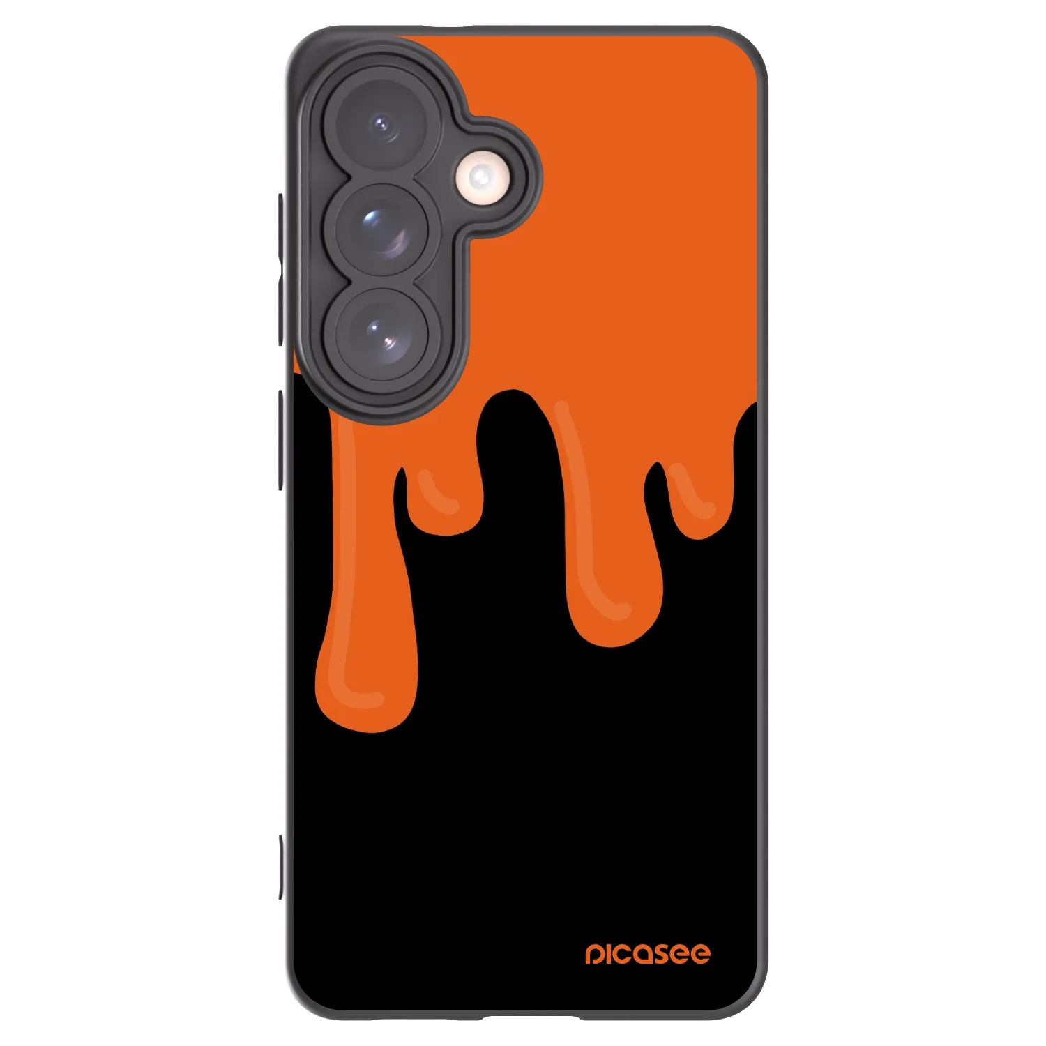 Picasee Μαύρη θήκη σιλικόνης για Samsung Galaxy S26 - Orange spooky