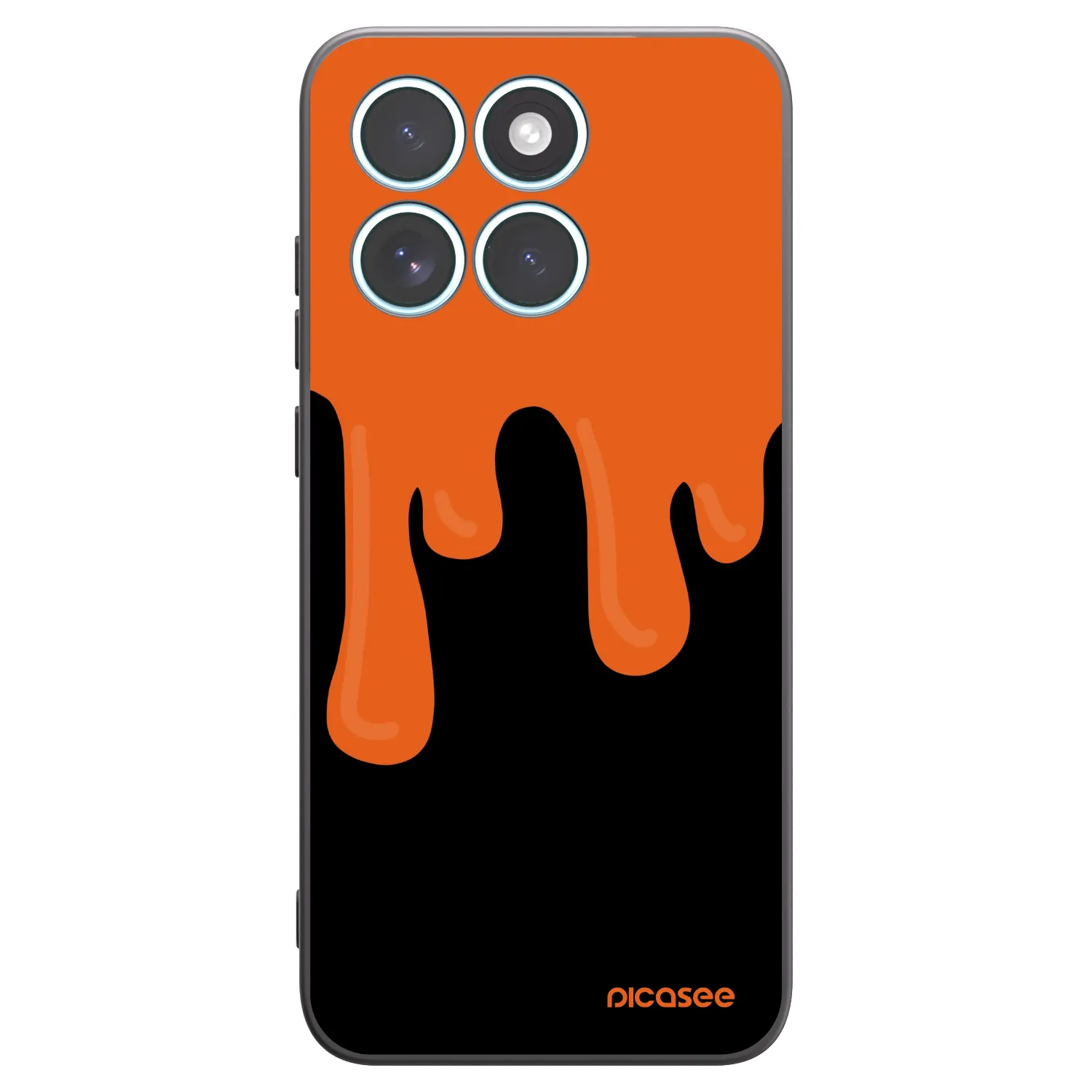 Picasee Μαύρη θήκη σιλικόνης για Motorola Edge 70 Fusion - Orange spooky