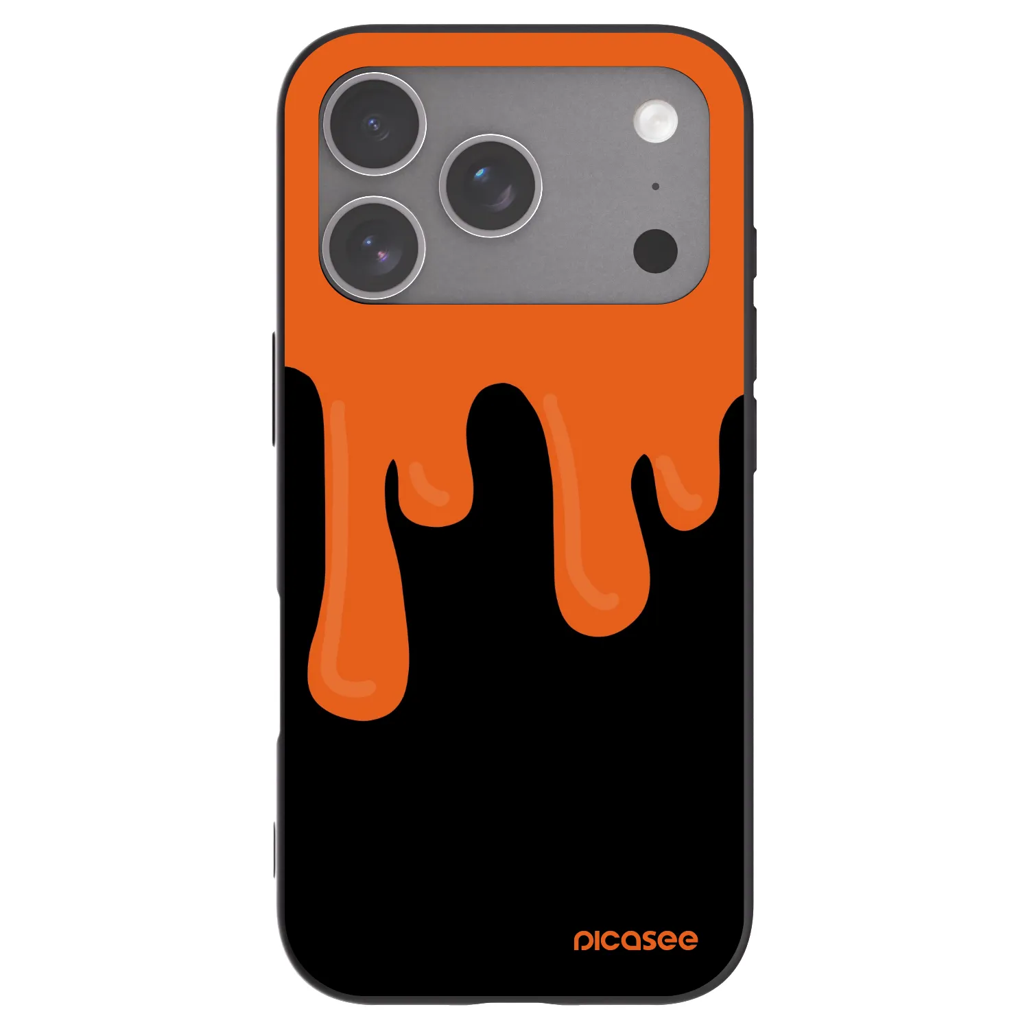 Picasee Μαύρη θήκη σιλικόνης για Apple iPhone 18 Pro - Orange spooky