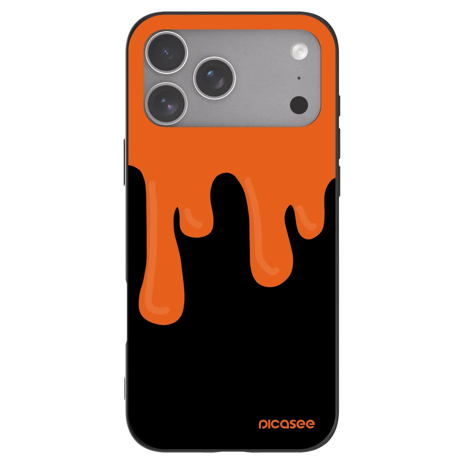 Picasee Μαύρη θήκη σιλικόνης για Apple iPhone 18 Pro Max - Orange spooky