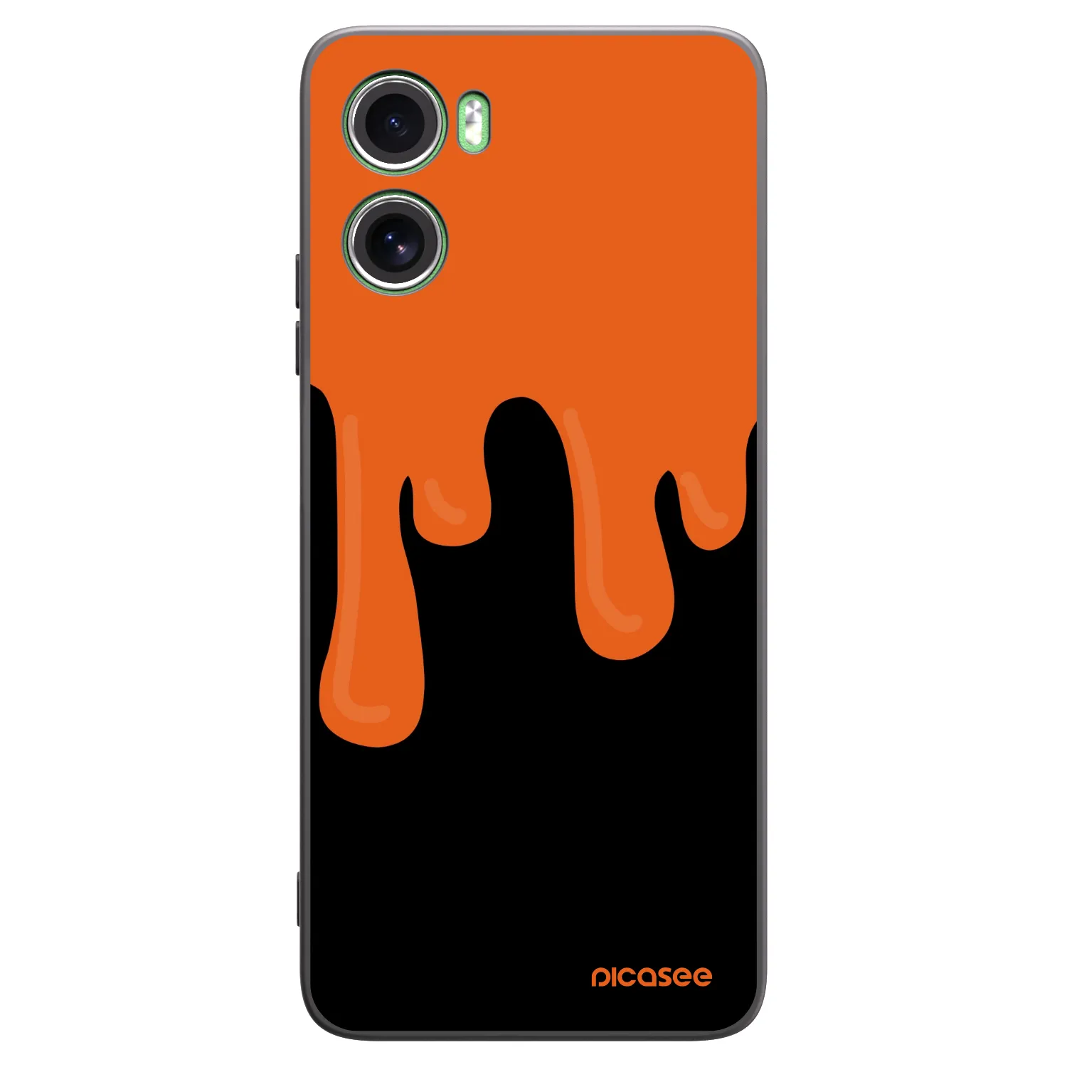 Picasee Μαύρη θήκη σιλικόνης για Motorola Moto G06 - Orange spooky