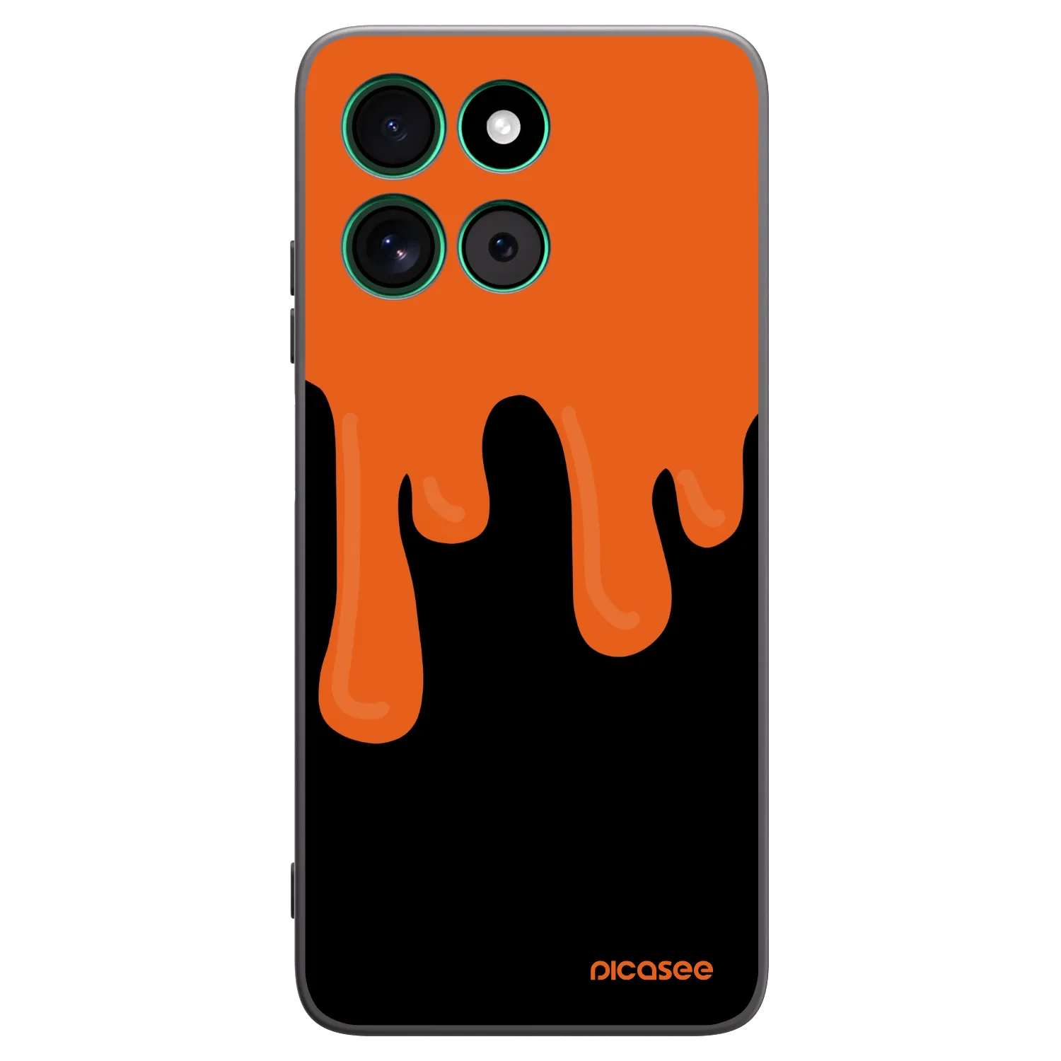 Picasee Μαύρη θήκη σιλικόνης για Motorola Moto G57 Power - Orange spooky