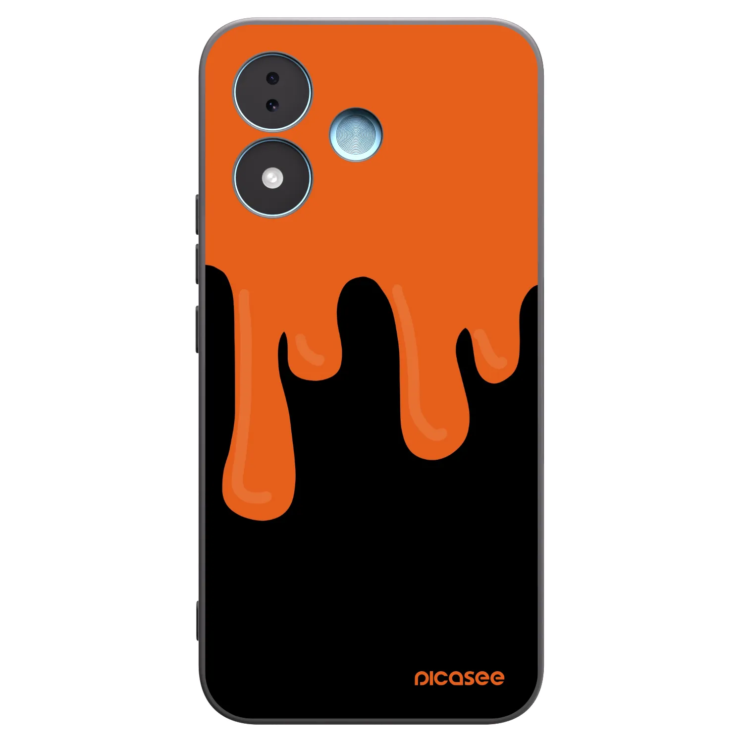 Picasee Μαύρη θήκη σιλικόνης για Xiaomi Redmi Note 17 5G - Orange spooky