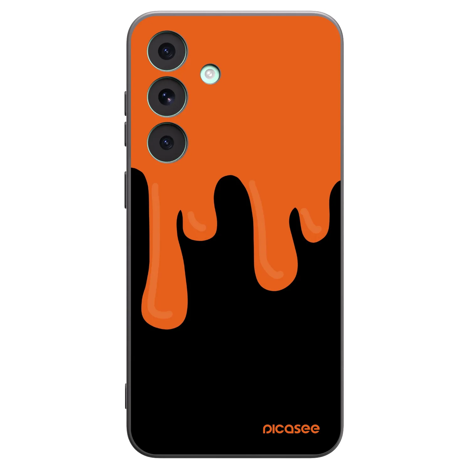 Picasee Μαύρη θήκη σιλικόνης για Samsung Galaxy S26 FE - Orange spooky