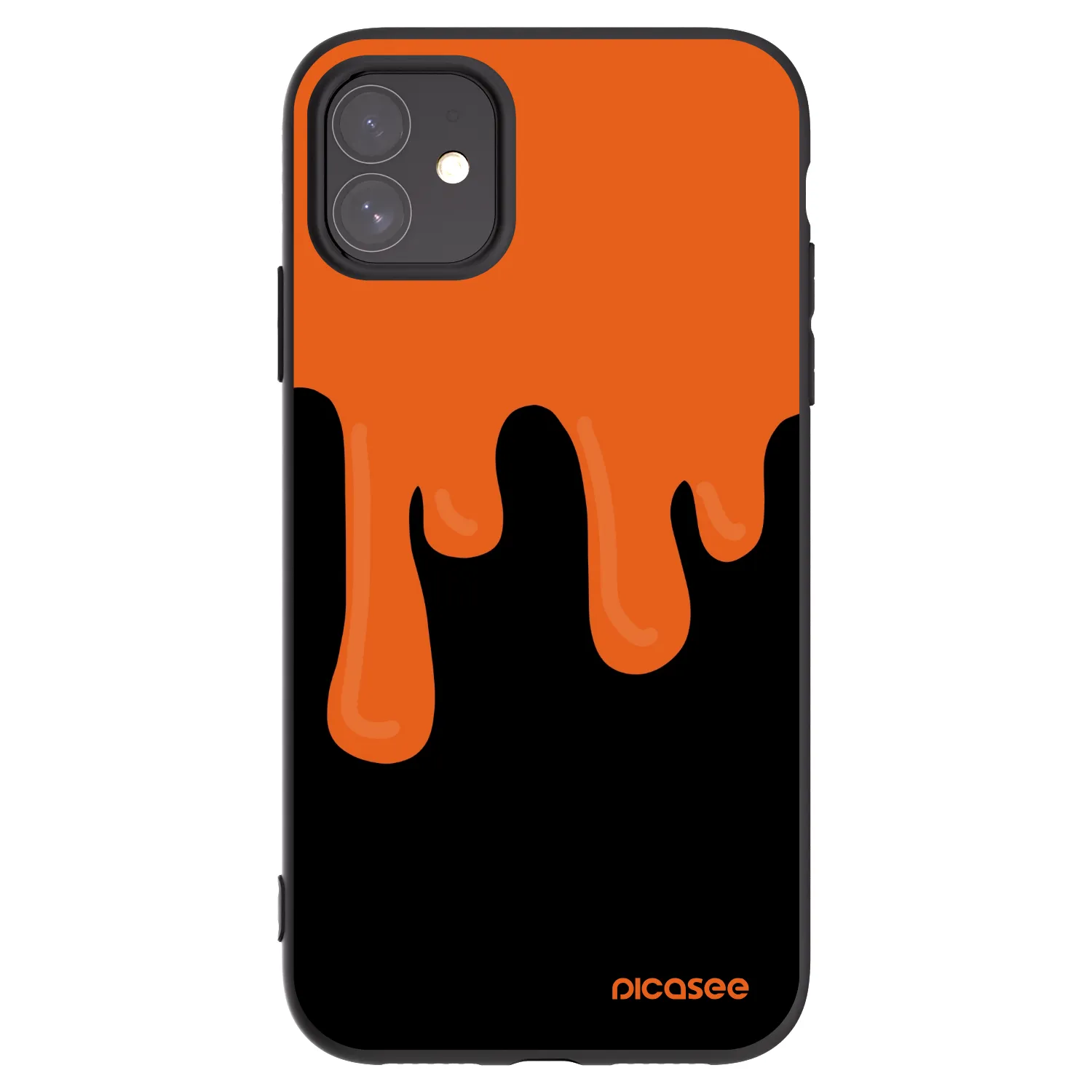 Picasee Μαύρη θήκη σιλικόνης για Apple iPhone 11 - Orange spooky