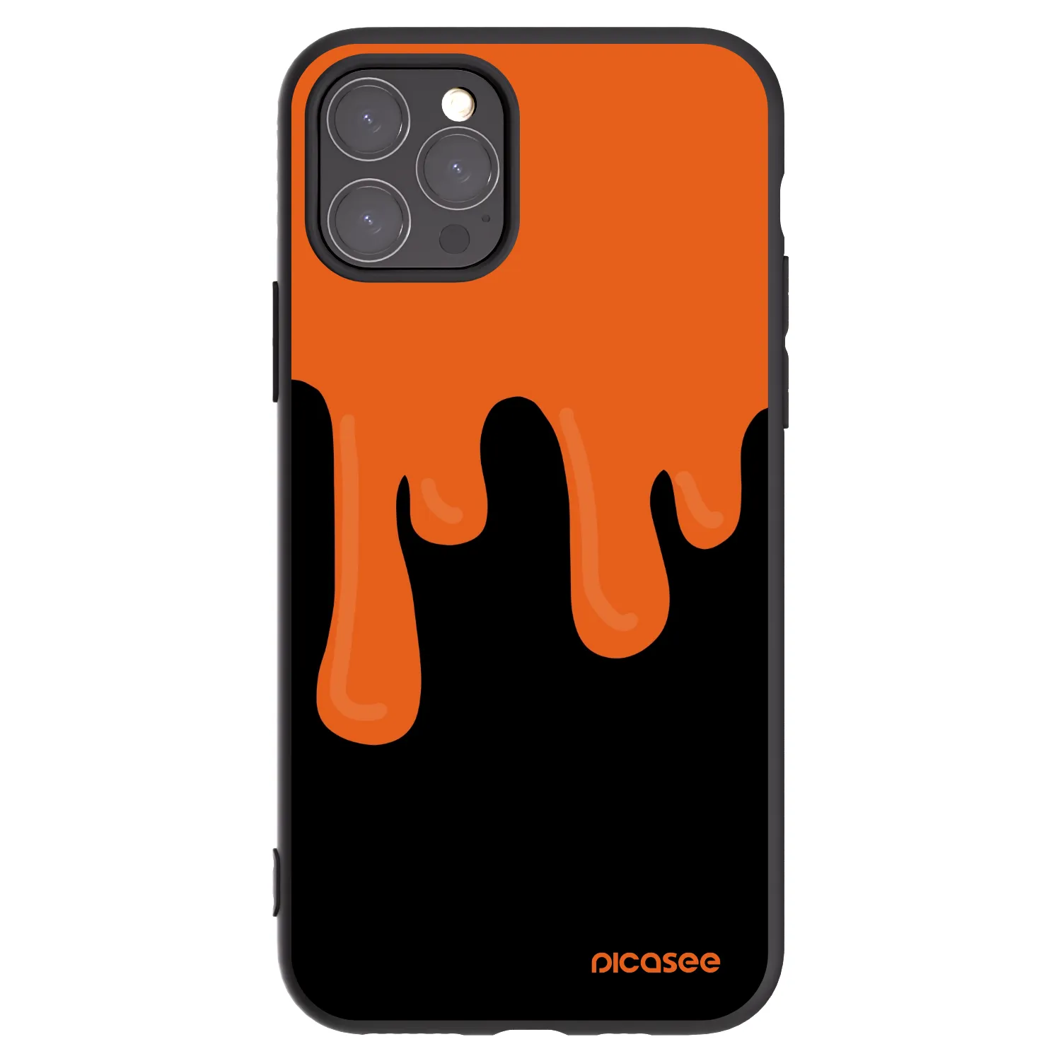 Picasee Μαύρη θήκη σιλικόνης για Apple iPhone 11 Pro - Orange spooky