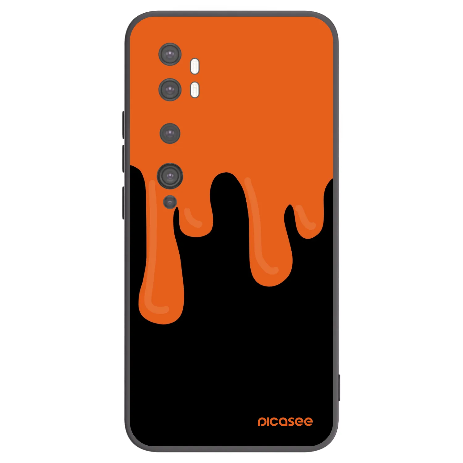 Picasee Μαύρη θήκη σιλικόνης για Xiaomi Mi Note 10 (Pro) - Orange spooky