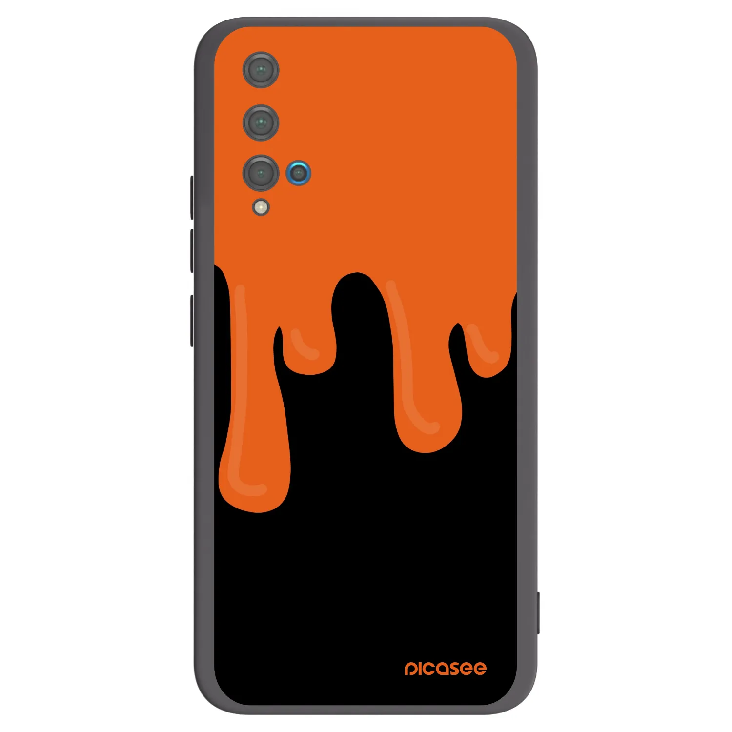 Picasee Μαύρη θήκη σιλικόνης για Huawei Nova 5T - Orange spooky