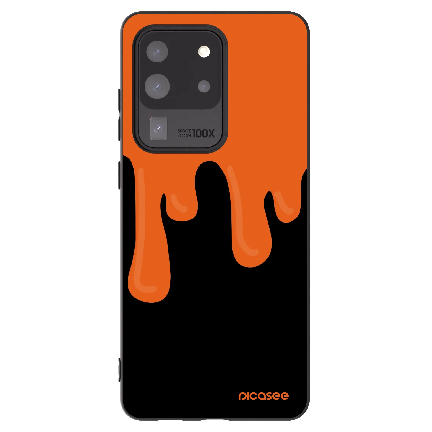 Picasee Μαύρη θήκη σιλικόνης για Samsung Galaxy S20 Ultra 5G G988F - Orange spooky