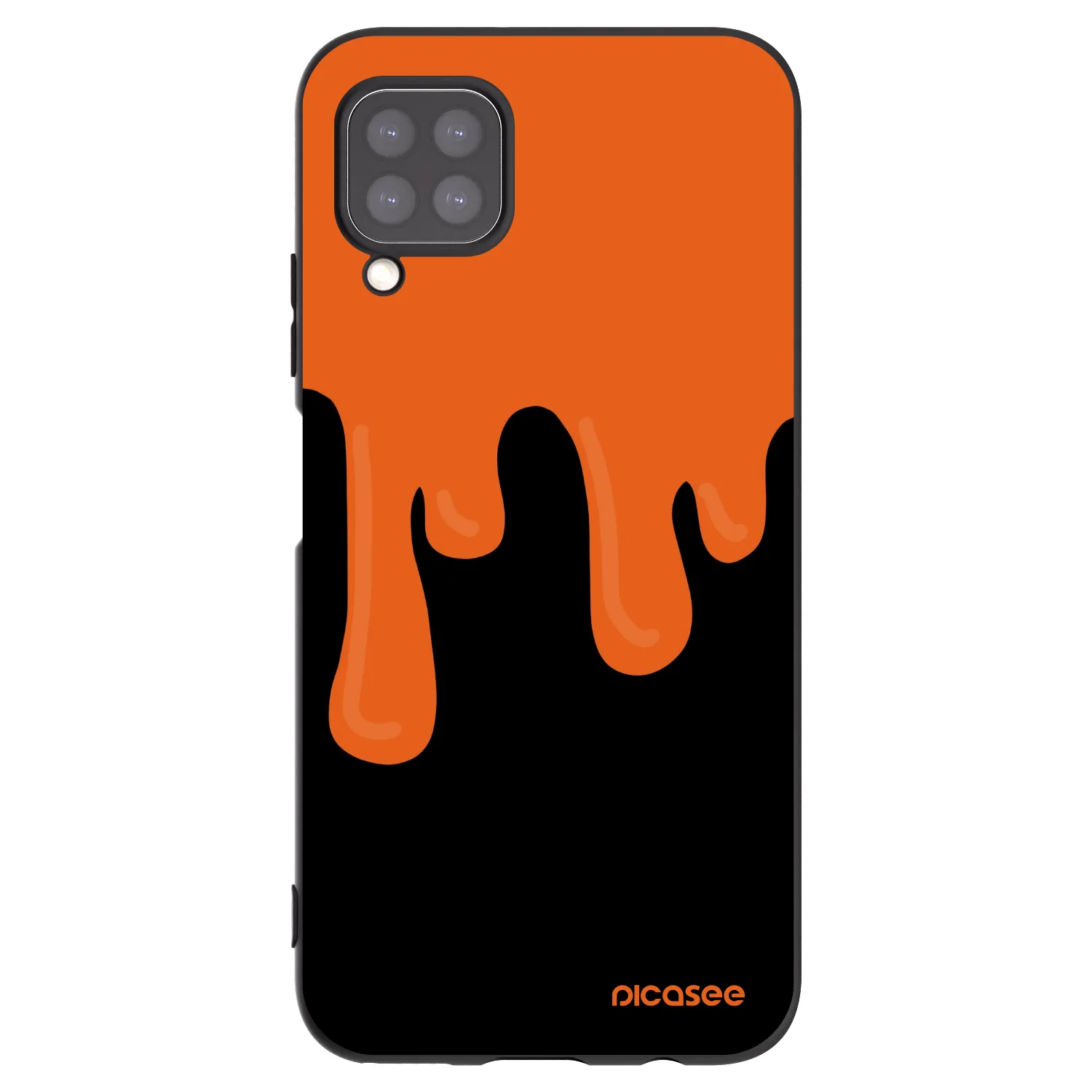 Picasee Μαύρη θήκη σιλικόνης για Huawei P40 Lite - Orange spooky