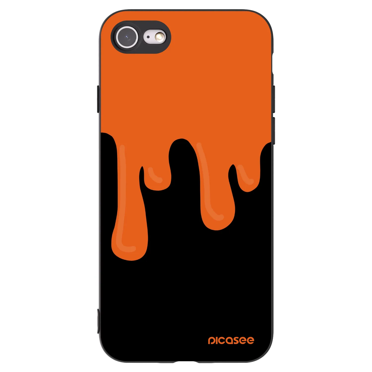Picasee Μαύρη θήκη σιλικόνης για Apple iPhone SE 2020 - Orange spooky