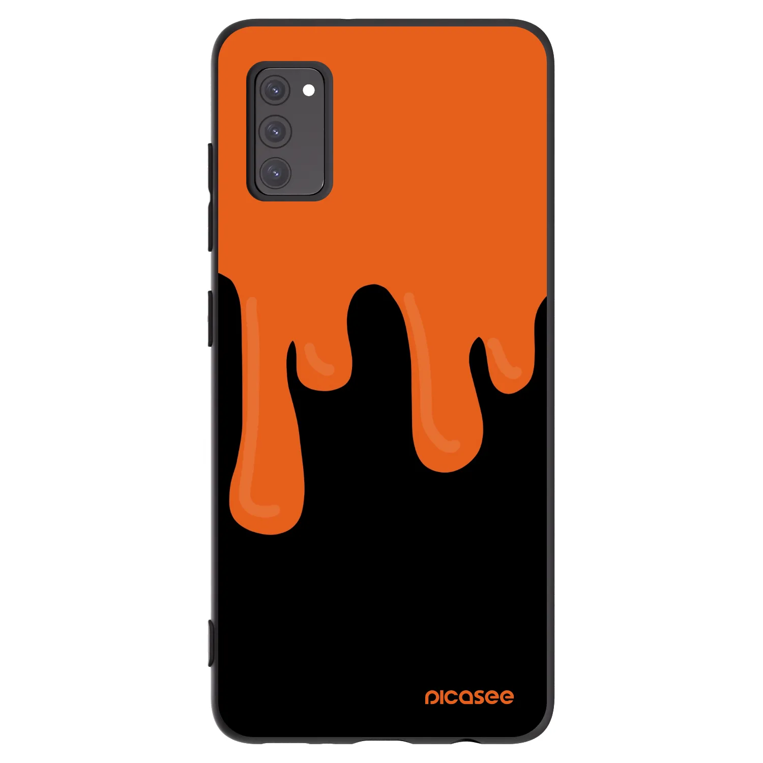 Picasee Μαύρη θήκη σιλικόνης για Samsung Galaxy A41 A415F - Orange spooky