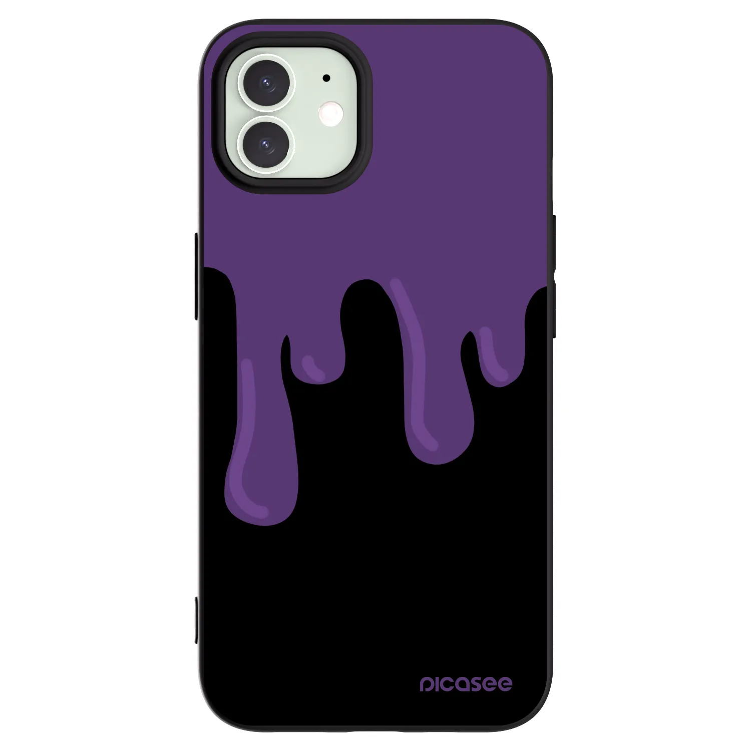 Picasee Μαύρη θήκη σιλικόνης για Apple iPhone 12 Pro - Purple spooky