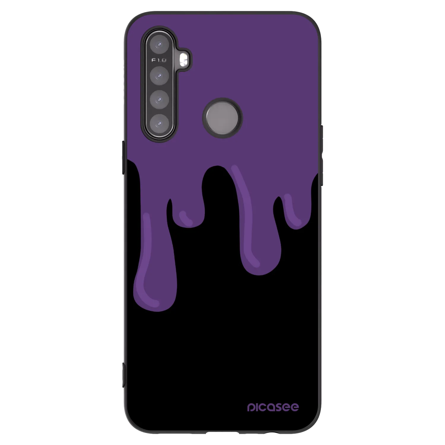Picasee Μαύρη θήκη σιλικόνης για Realme 6i - Purple spooky
