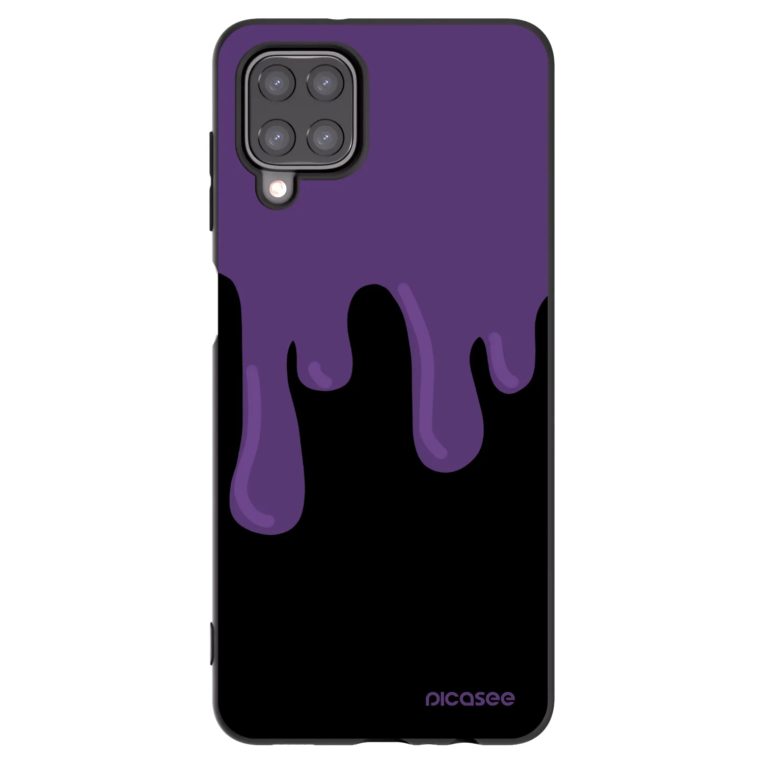 Picasee Μαύρη θήκη σιλικόνης για Samsung Galaxy A12 A125F - Purple spooky