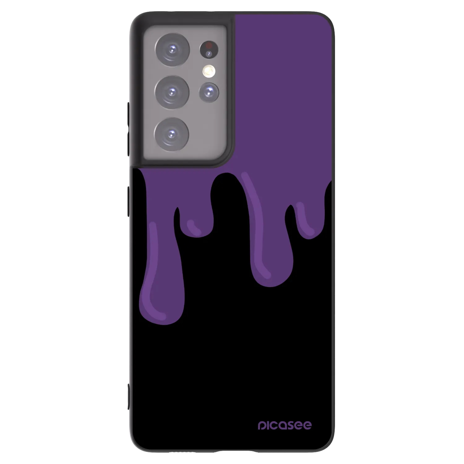 Picasee Μαύρη θήκη σιλικόνης για Samsung Galaxy S21 Ultra 5G G998B - Purple spooky
