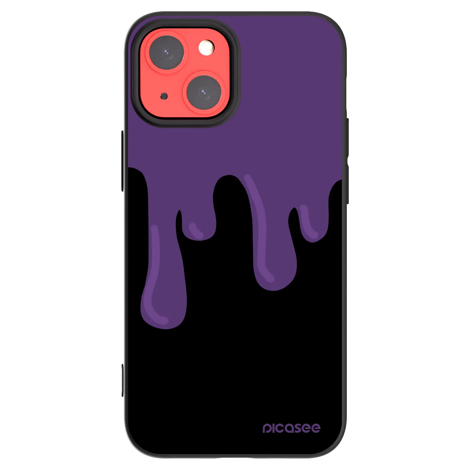 Picasee Μαύρη θήκη σιλικόνης για Apple iPhone 13 mini - Purple spooky