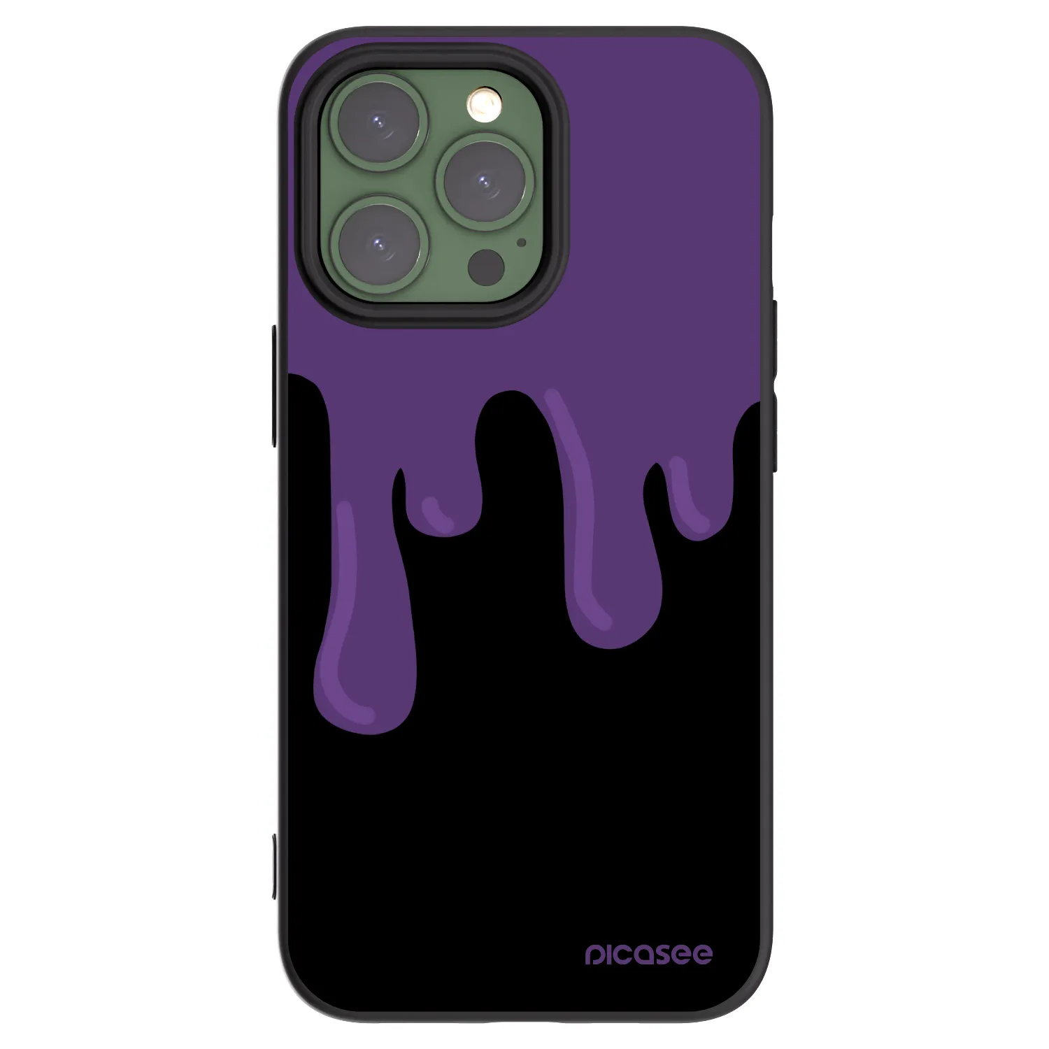 Picasee Μαύρη θήκη σιλικόνης για Apple iPhone 13 Pro - Purple spooky