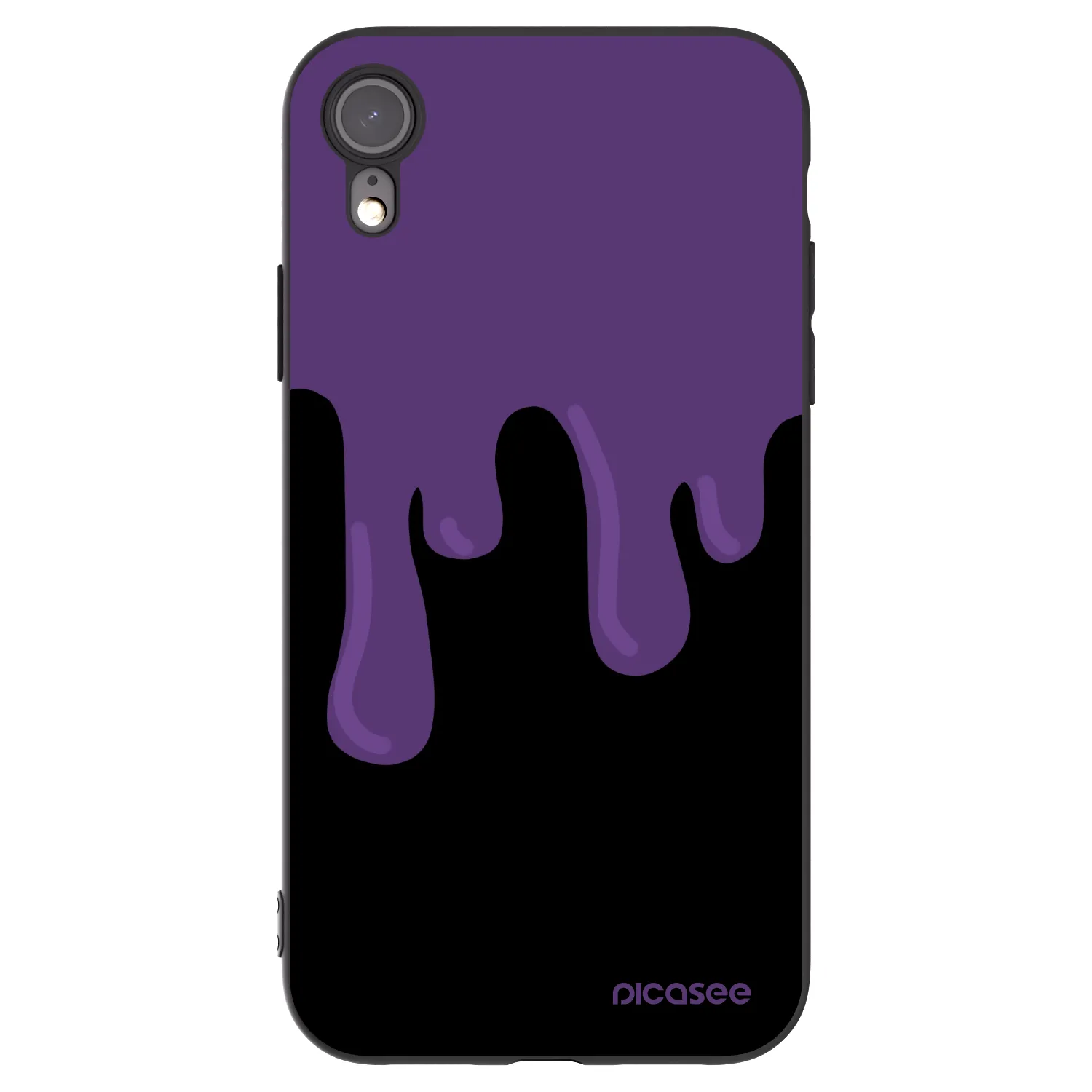 Picasee Μαύρη θήκη σιλικόνης για Apple iPhone XR - Purple spooky