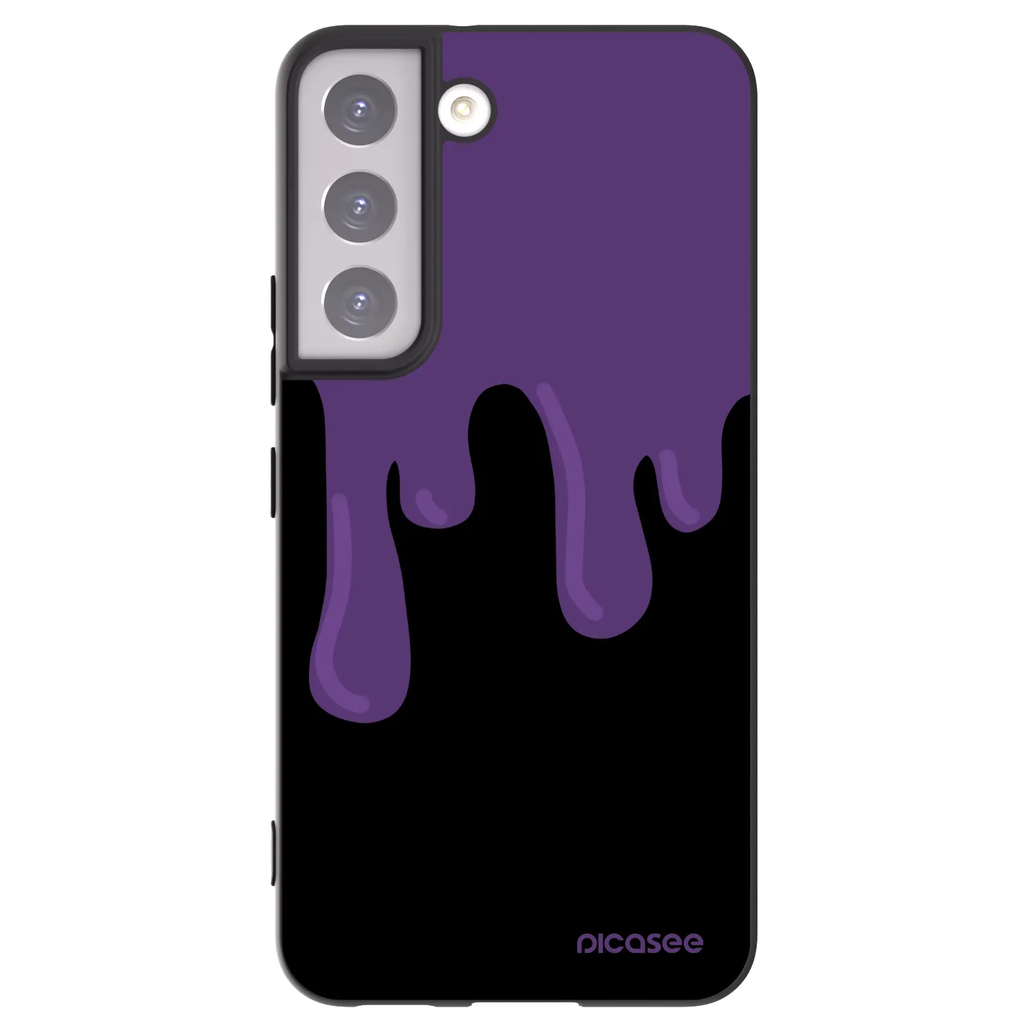 Picasee Μαύρη θήκη σιλικόνης για Samsung Galaxy S22 5G - Purple spooky