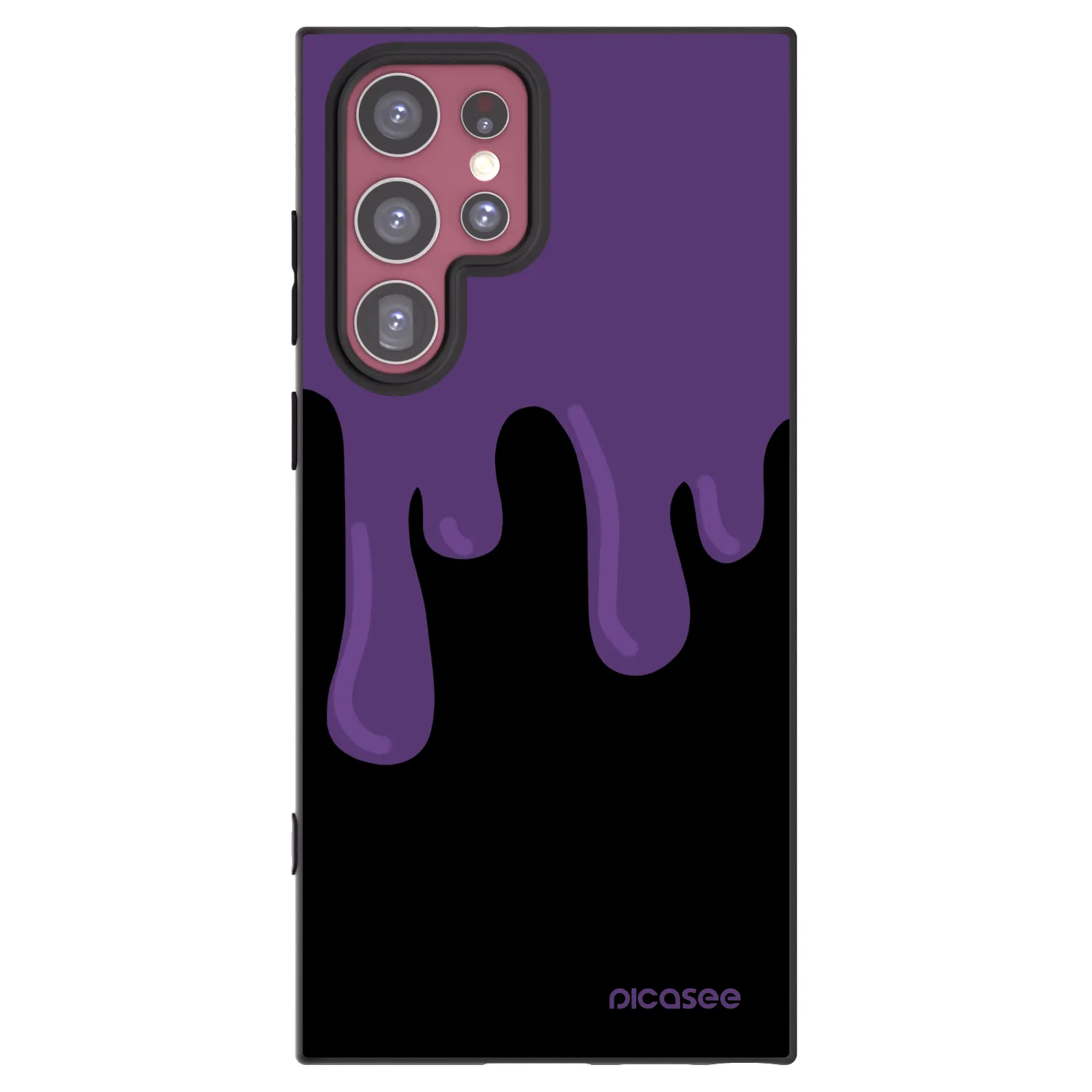 Picasee Μαύρη θήκη σιλικόνης για Samsung Galaxy S22 Ultra 5G - Purple spooky