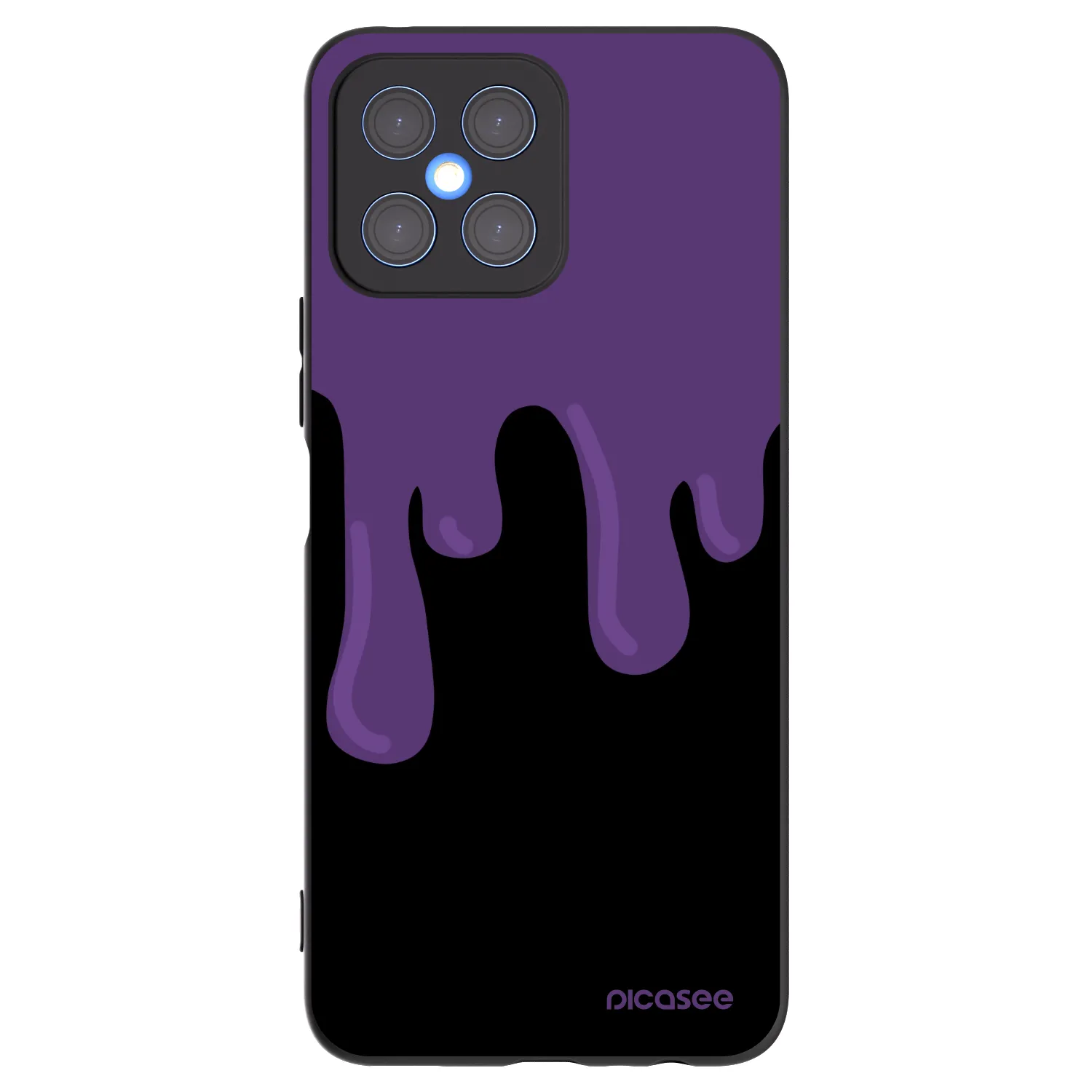 Picasee Μαύρη θήκη σιλικόνης για Honor X8 4G - Purple spooky