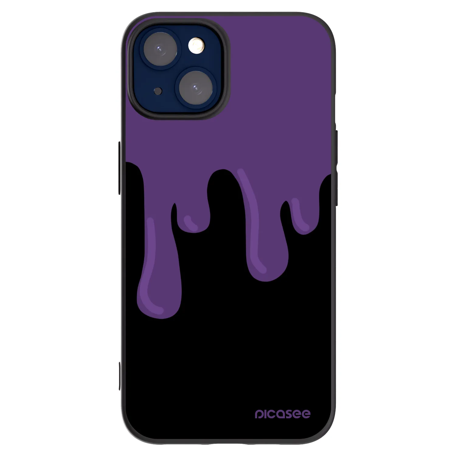 Picasee Μαύρη θήκη σιλικόνης για Apple iPhone 14 - Purple spooky