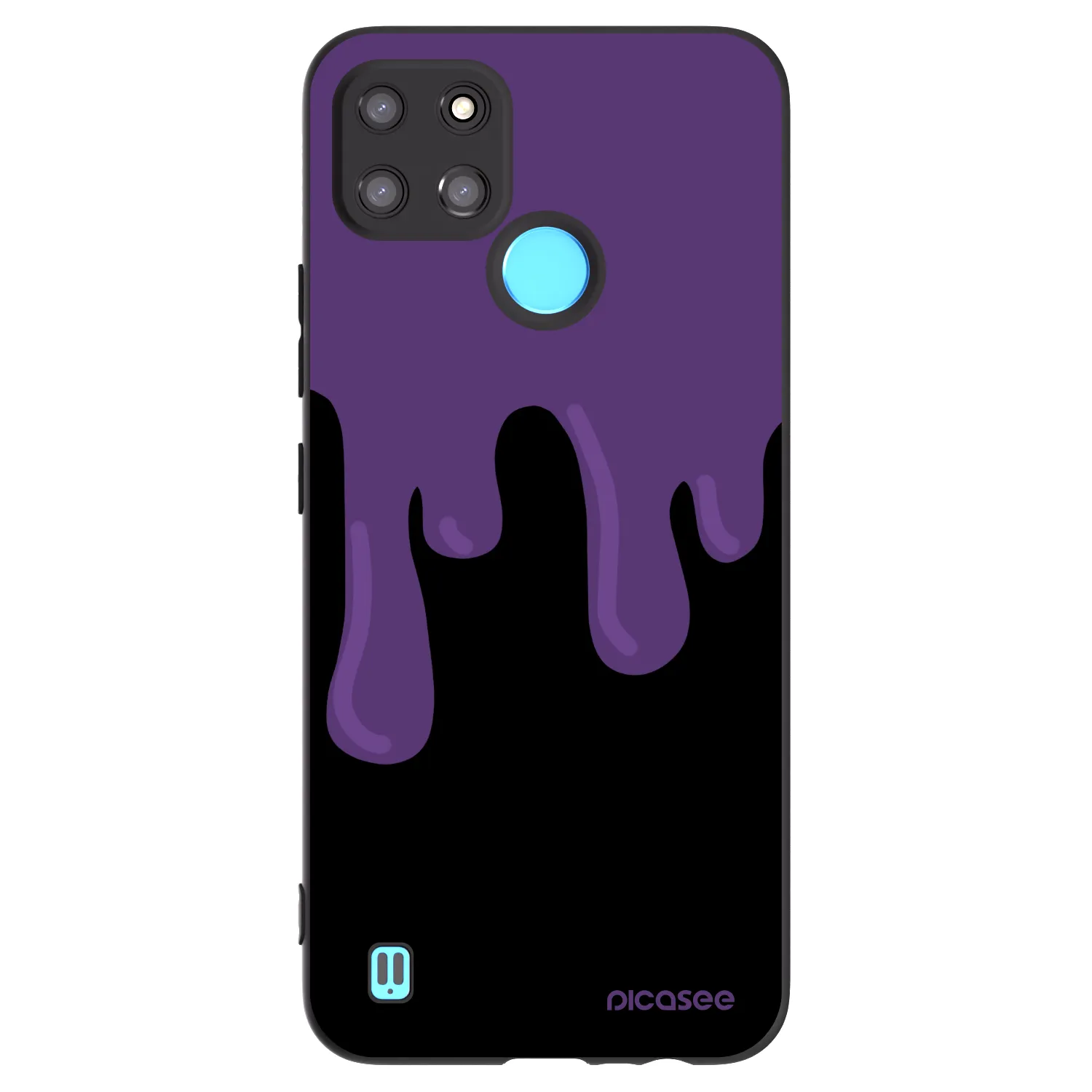 Picasee Μαύρη θήκη σιλικόνης για Realme C21Y - Purple spooky