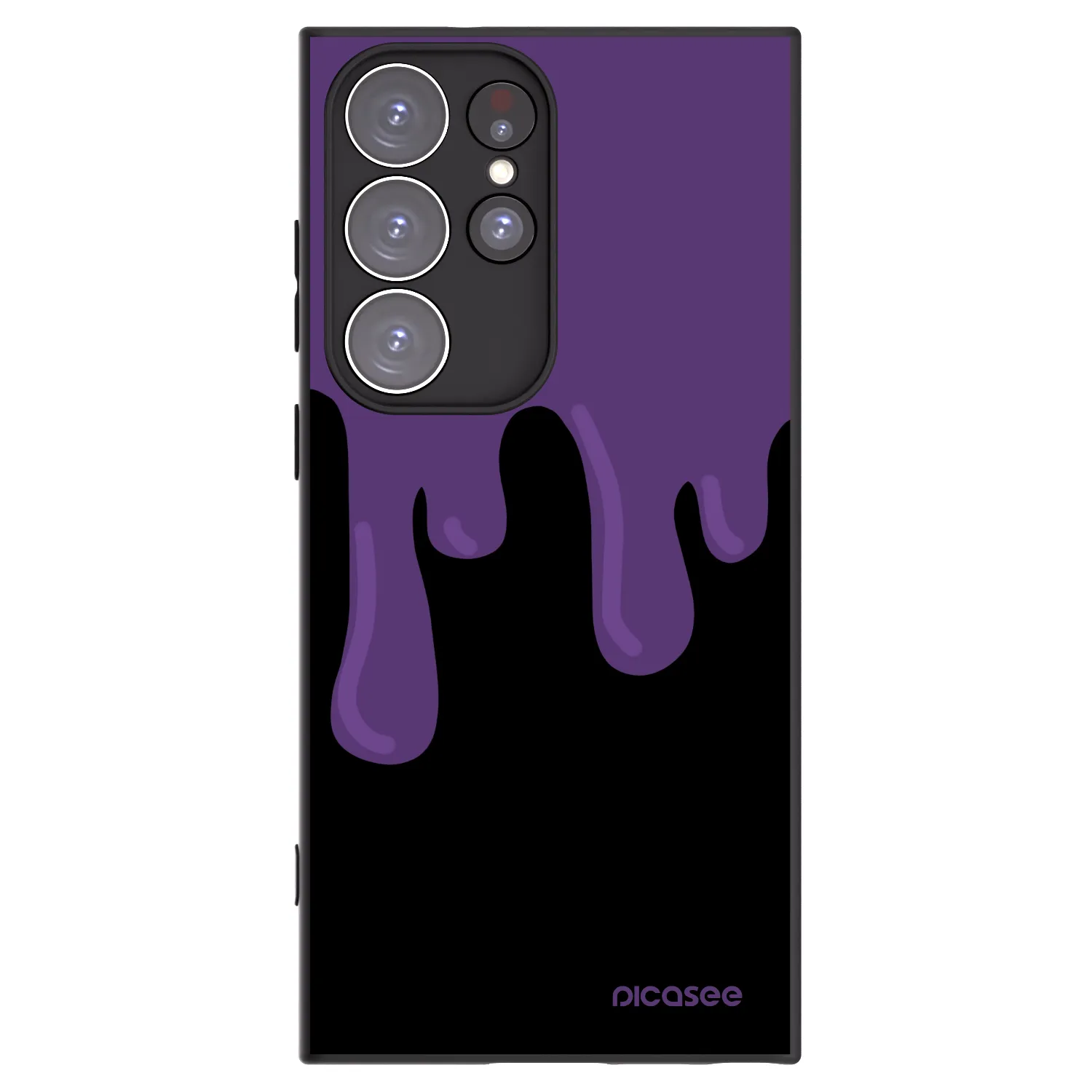 Picasee Μαύρη θήκη σιλικόνης για Samsung Galaxy S23 Ultra 5G - Purple spooky