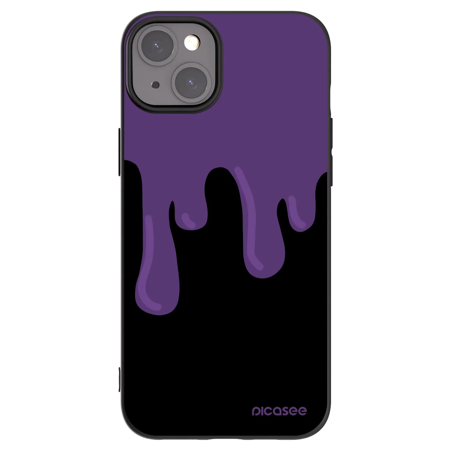 Picasee Μαύρη θήκη σιλικόνης για Apple iPhone 15 Plus - Purple spooky