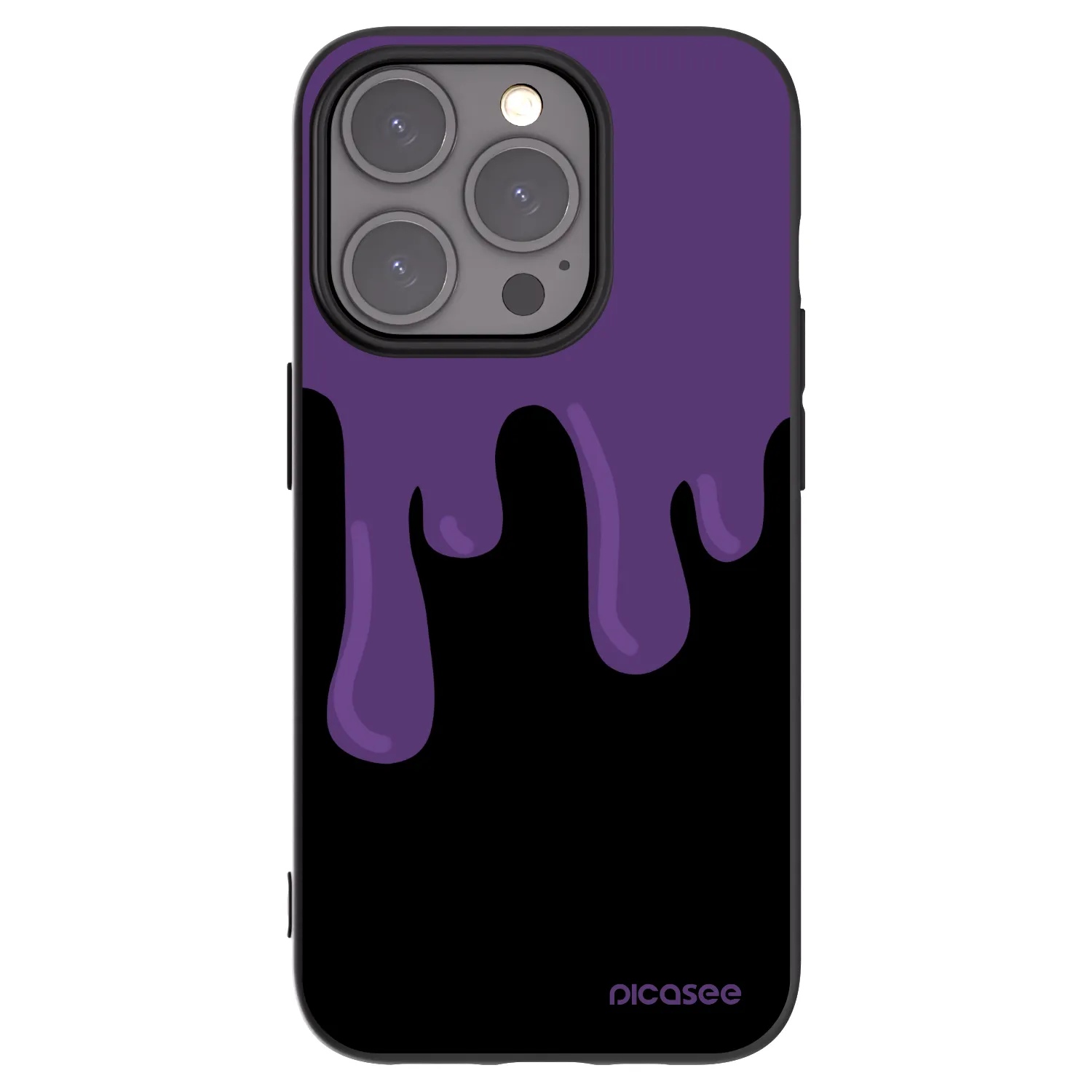 Picasee Μαύρη θήκη σιλικόνης για Apple iPhone 15 Pro - Purple spooky