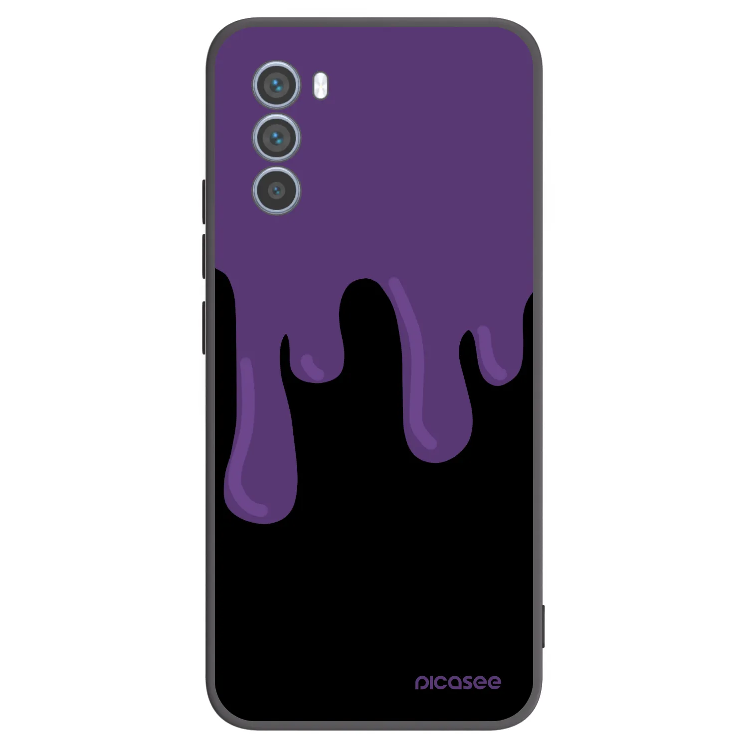 Picasee Μαύρη θήκη σιλικόνης για Motorola Moto G62 - Purple spooky