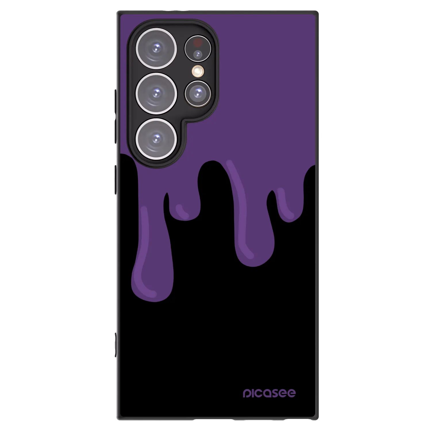 Picasee Μαύρη θήκη σιλικόνης για Samsung Galaxy S24 Ultra S928B 5G - Purple spooky