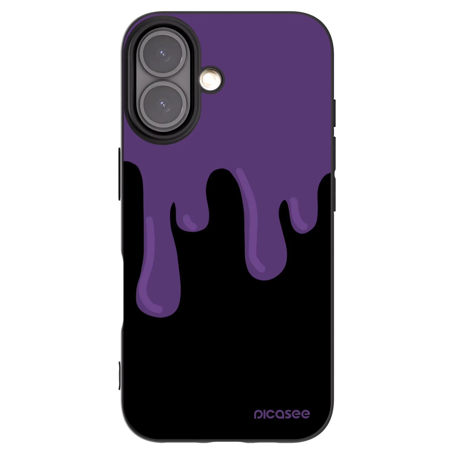 Picasee Μαύρη θήκη σιλικόνης για Apple iPhone 16 - Purple spooky