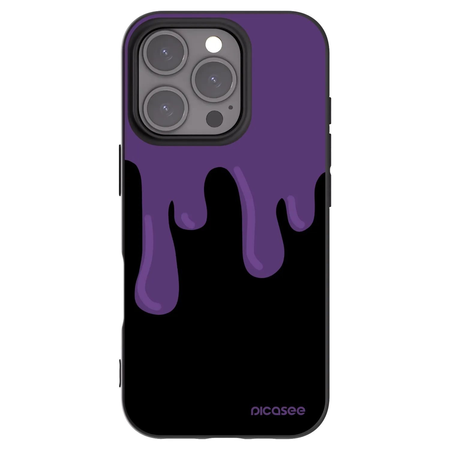 Picasee Μαύρη θήκη σιλικόνης για Apple iPhone 16 Pro - Purple spooky