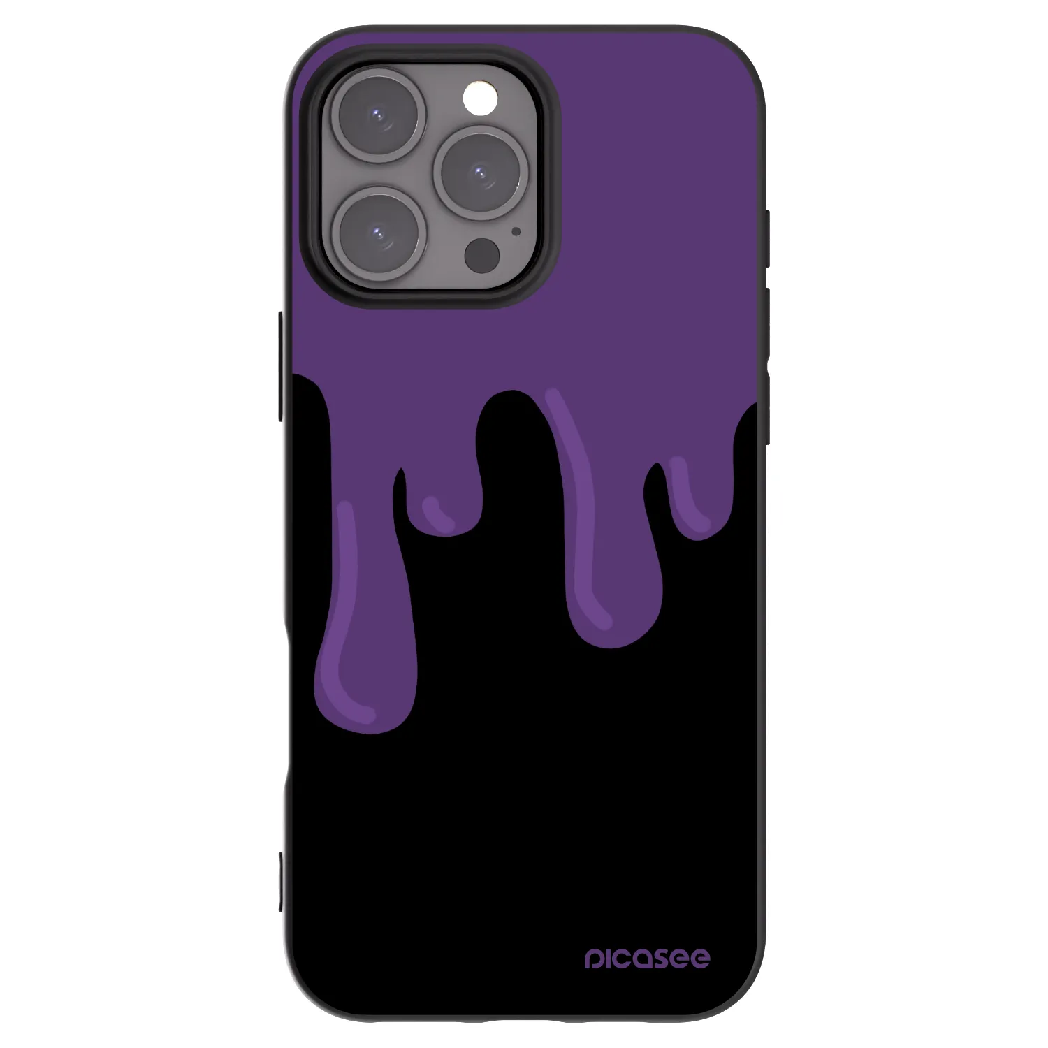 Picasee Μαύρη θήκη σιλικόνης για Apple iPhone 16 Pro Max - Purple spooky