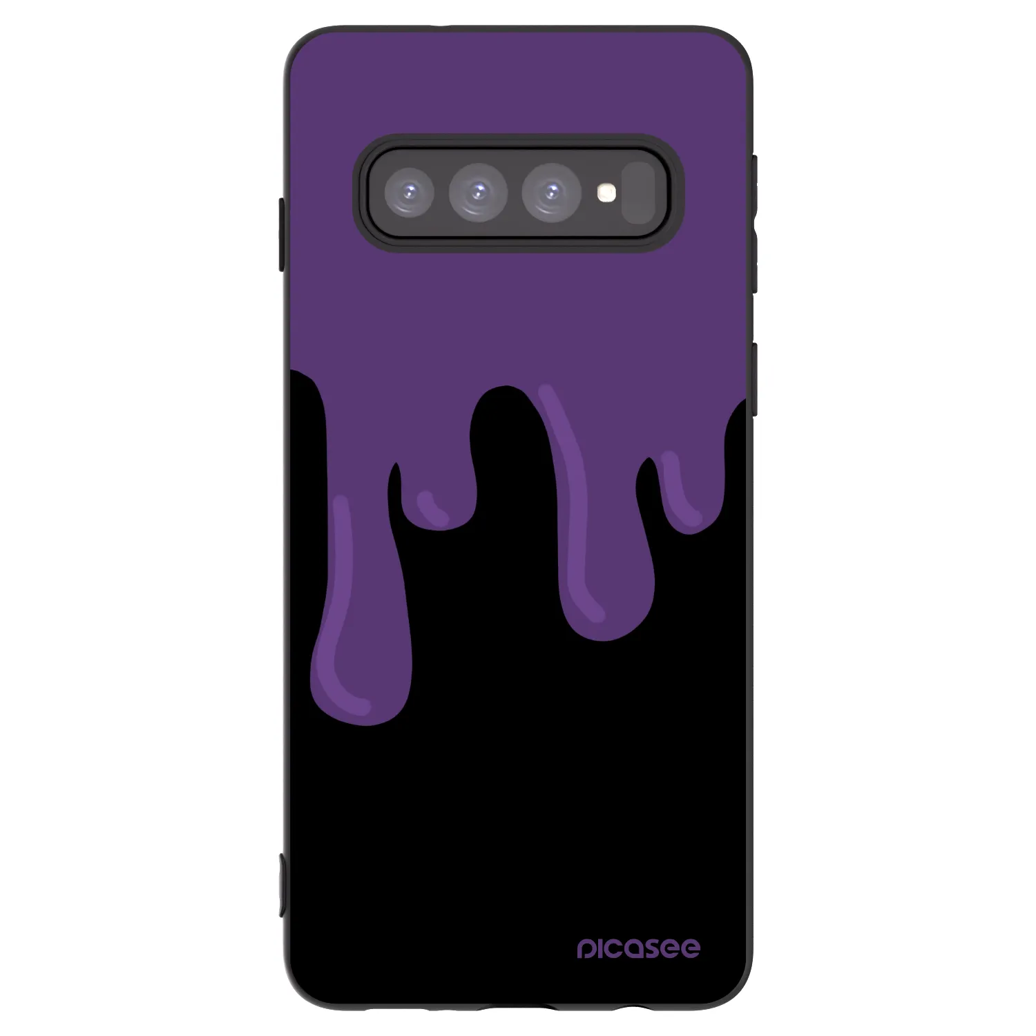 Picasee Μαύρη θήκη σιλικόνης για Samsung Galaxy S10 G973 - Purple spooky