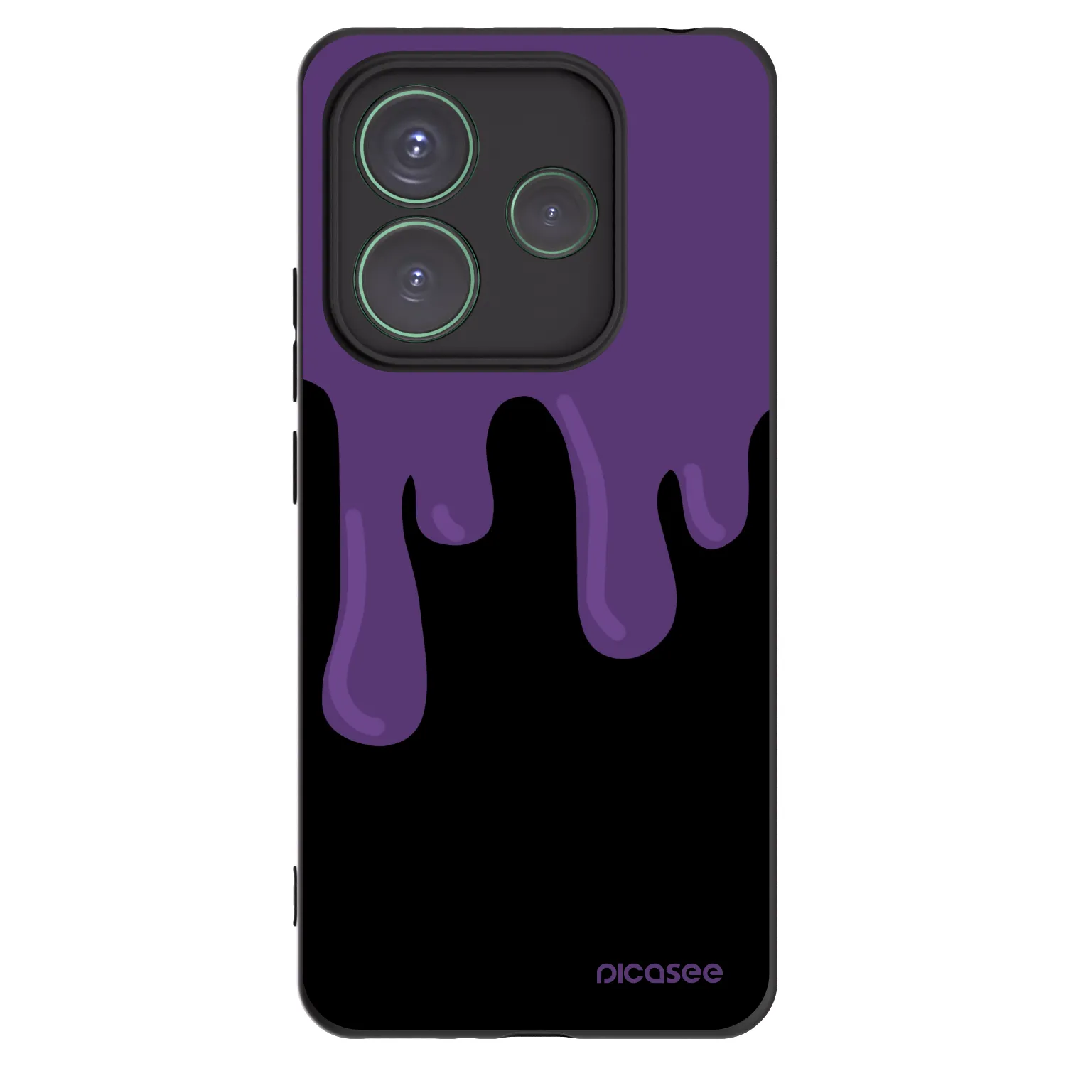 Picasee Μαύρη θήκη σιλικόνης για Xiaomi Redmi Note 14 5G - Purple spooky